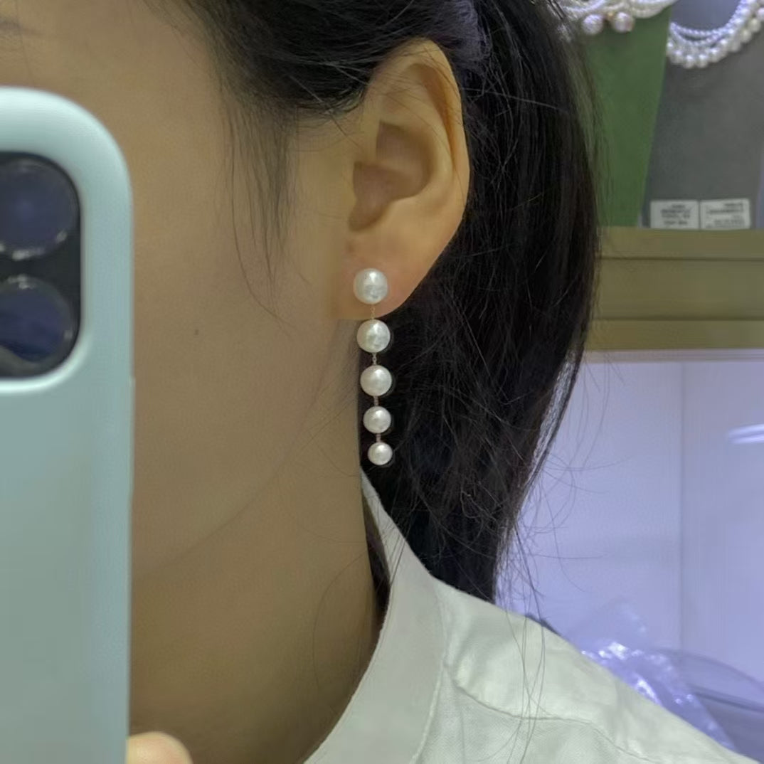 18k design pearl earrings