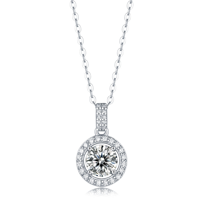 Round Moissanite Pendant Necklace