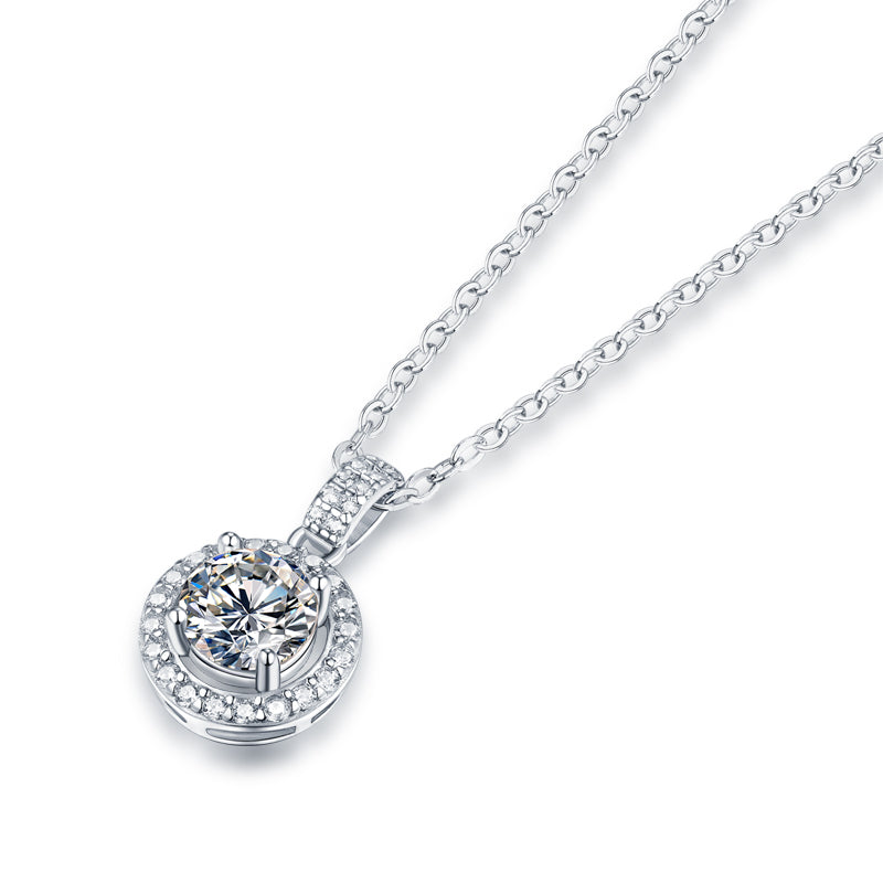 Round Moissanite Pendant Necklace
