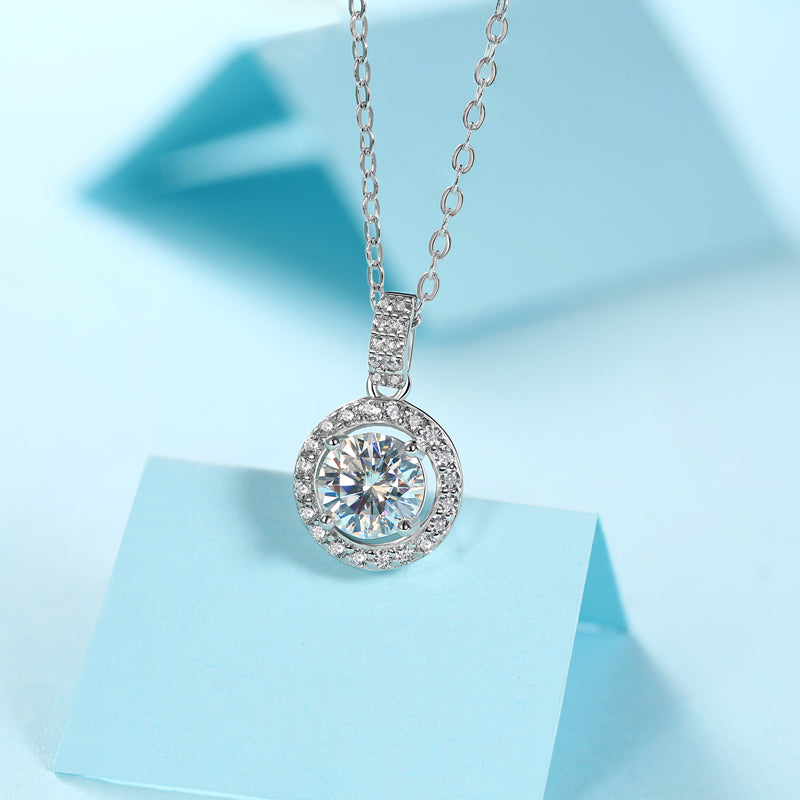 Round Moissanite Pendant Necklace