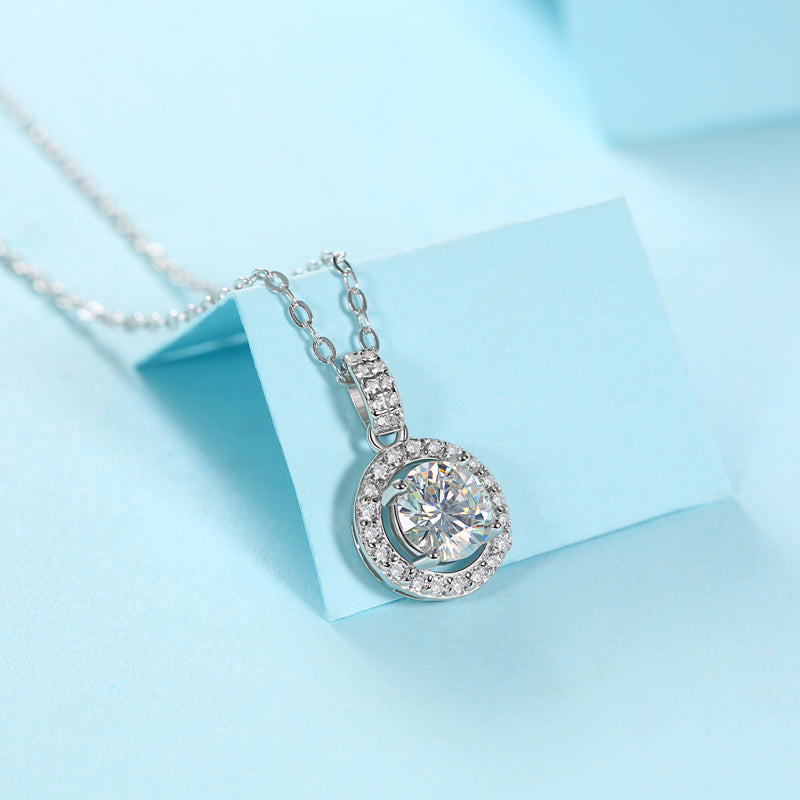 Round Moissanite Pendant Necklace
