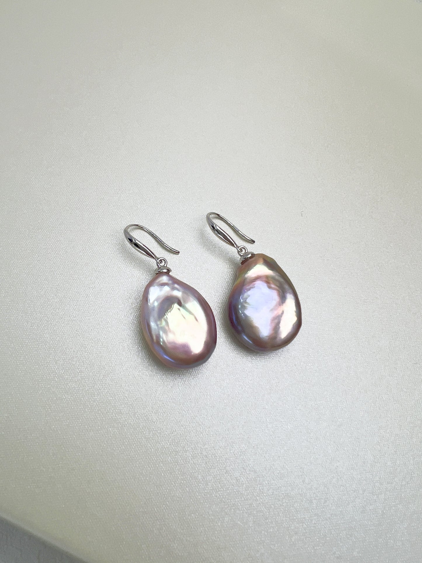 Purple Nucleated Freshwater Pearl Earrings