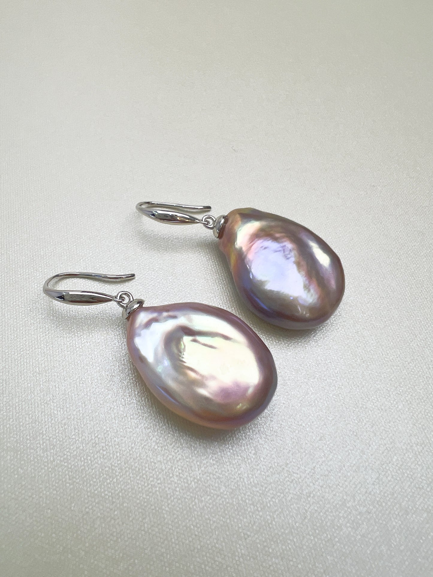 Purple Nucleated Freshwater Pearl Earrings