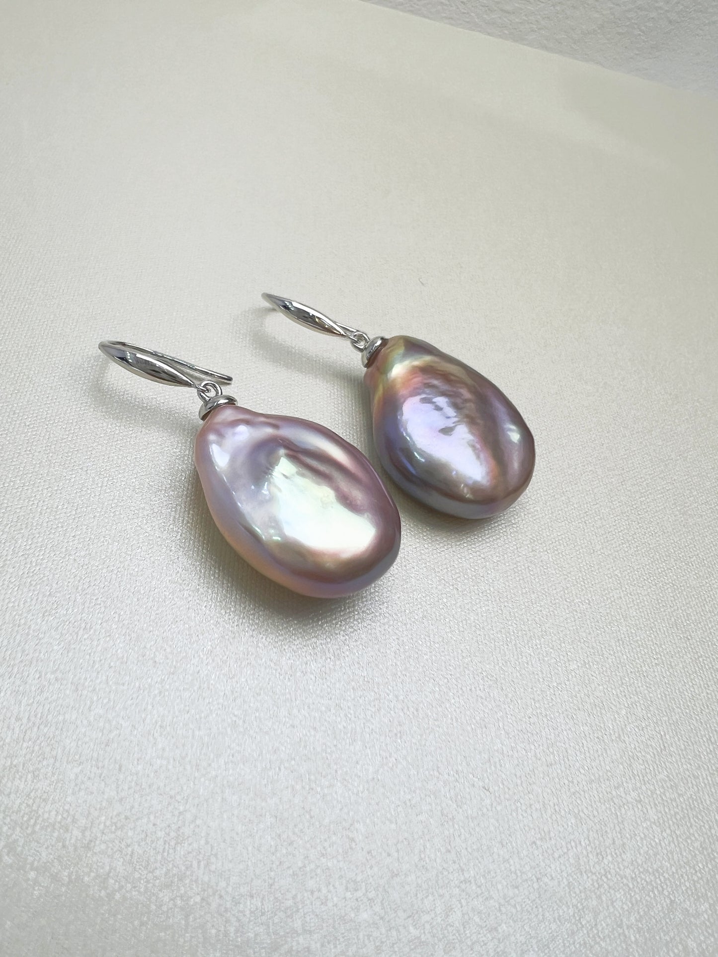 Purple Nucleated Freshwater Pearl Earrings