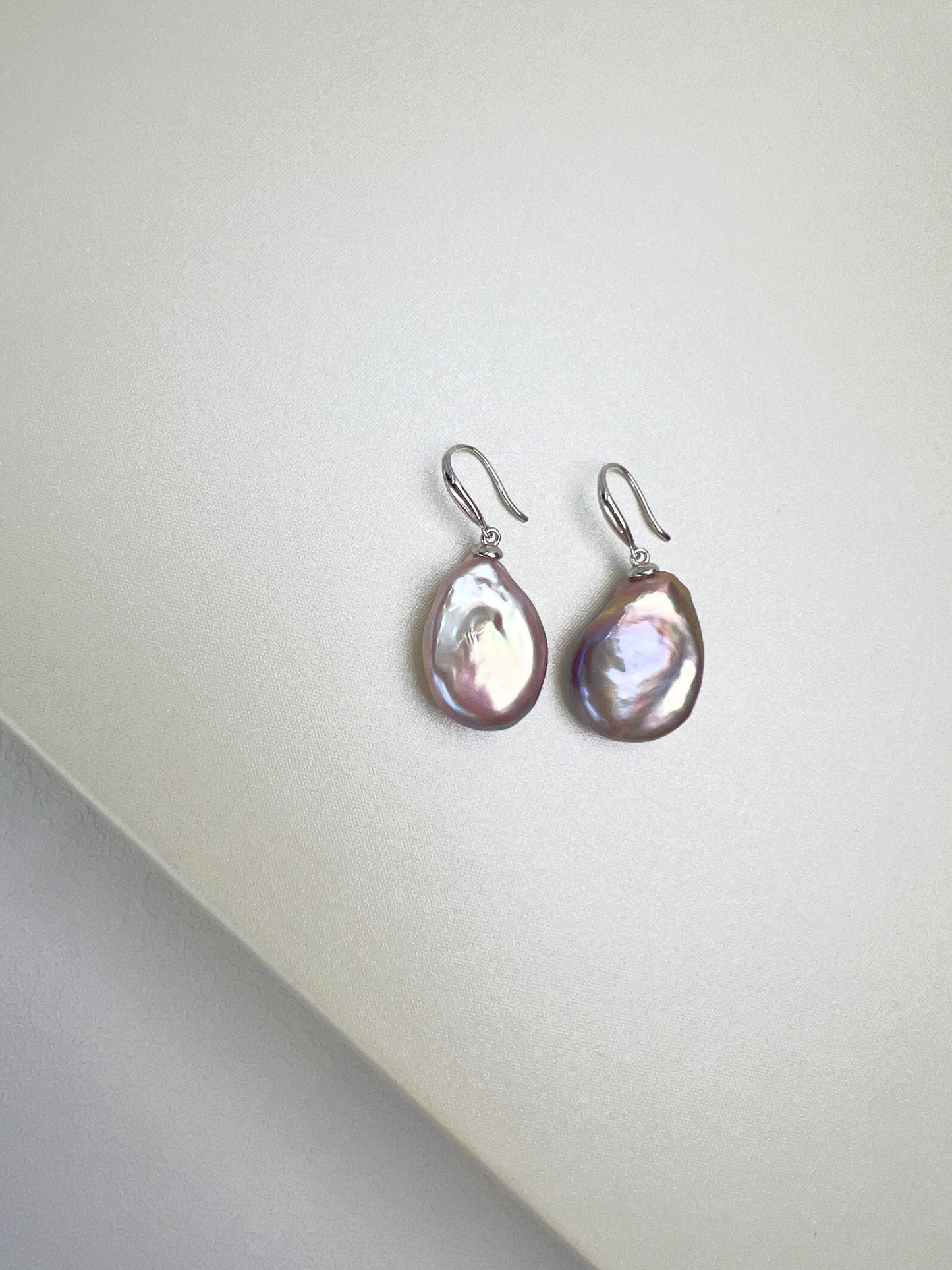 Purple Nucleated Freshwater Pearl Earrings