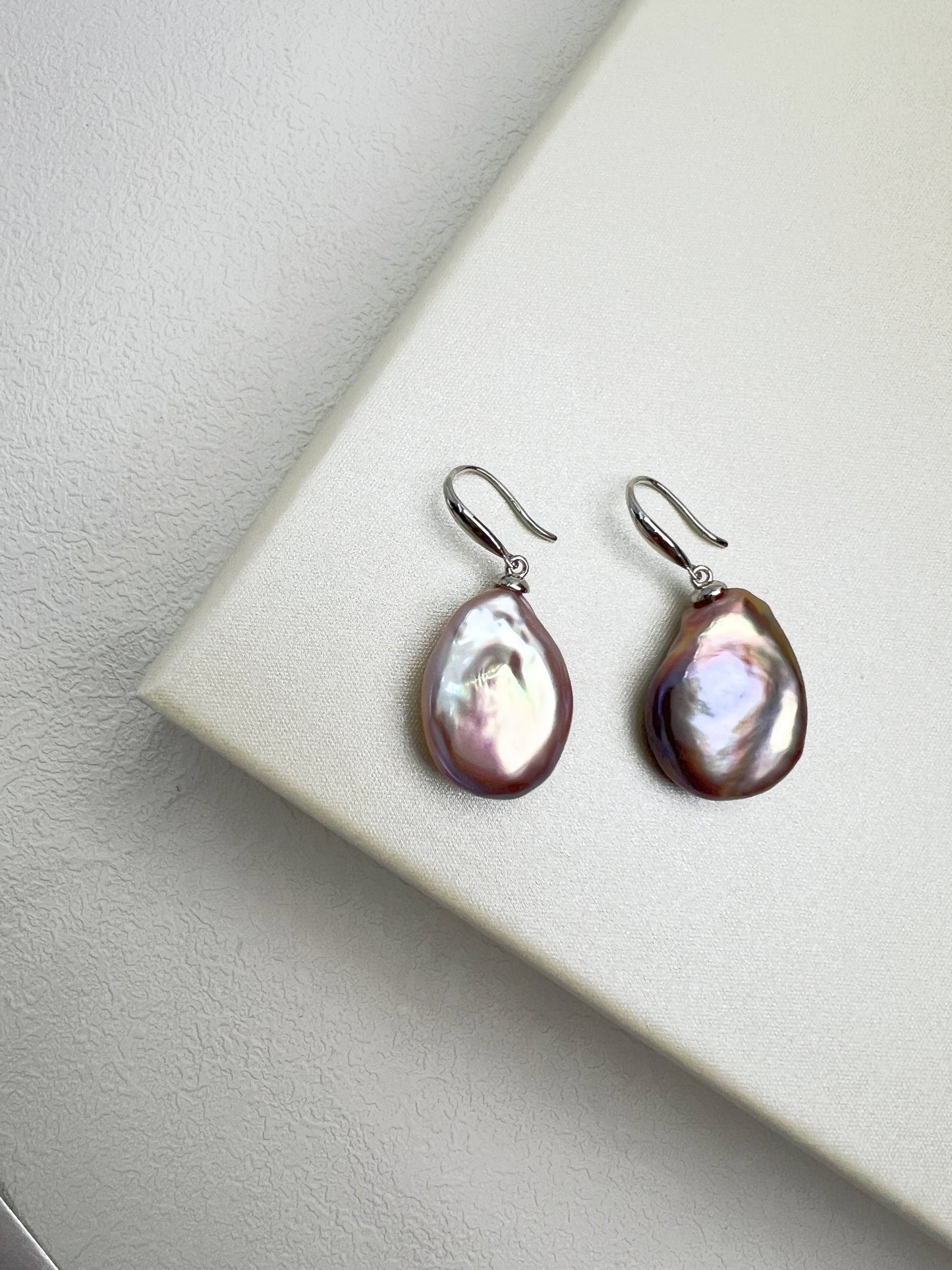 Purple Nucleated Freshwater Pearl Earrings