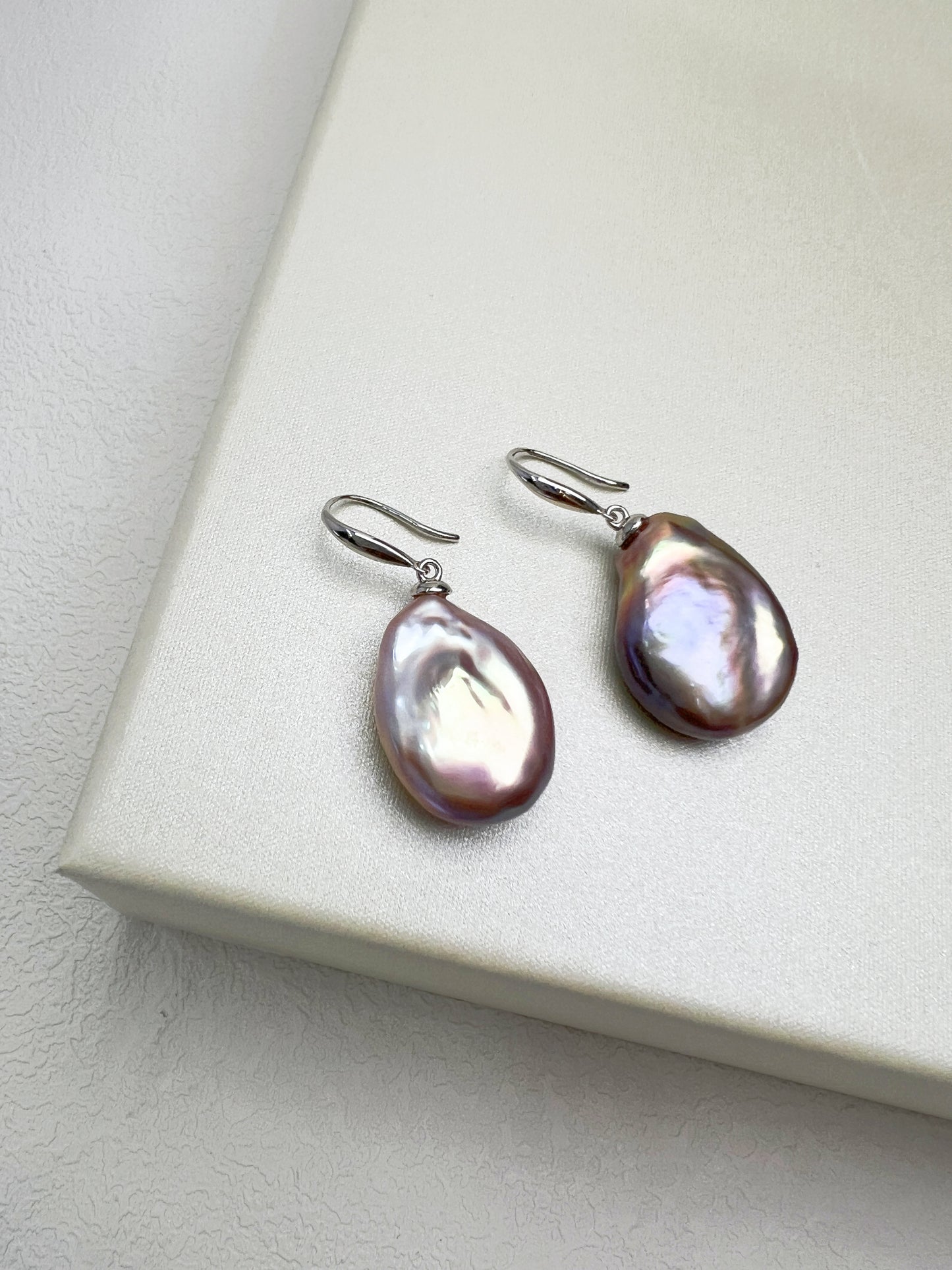 Purple Nucleated Freshwater Pearl Earrings