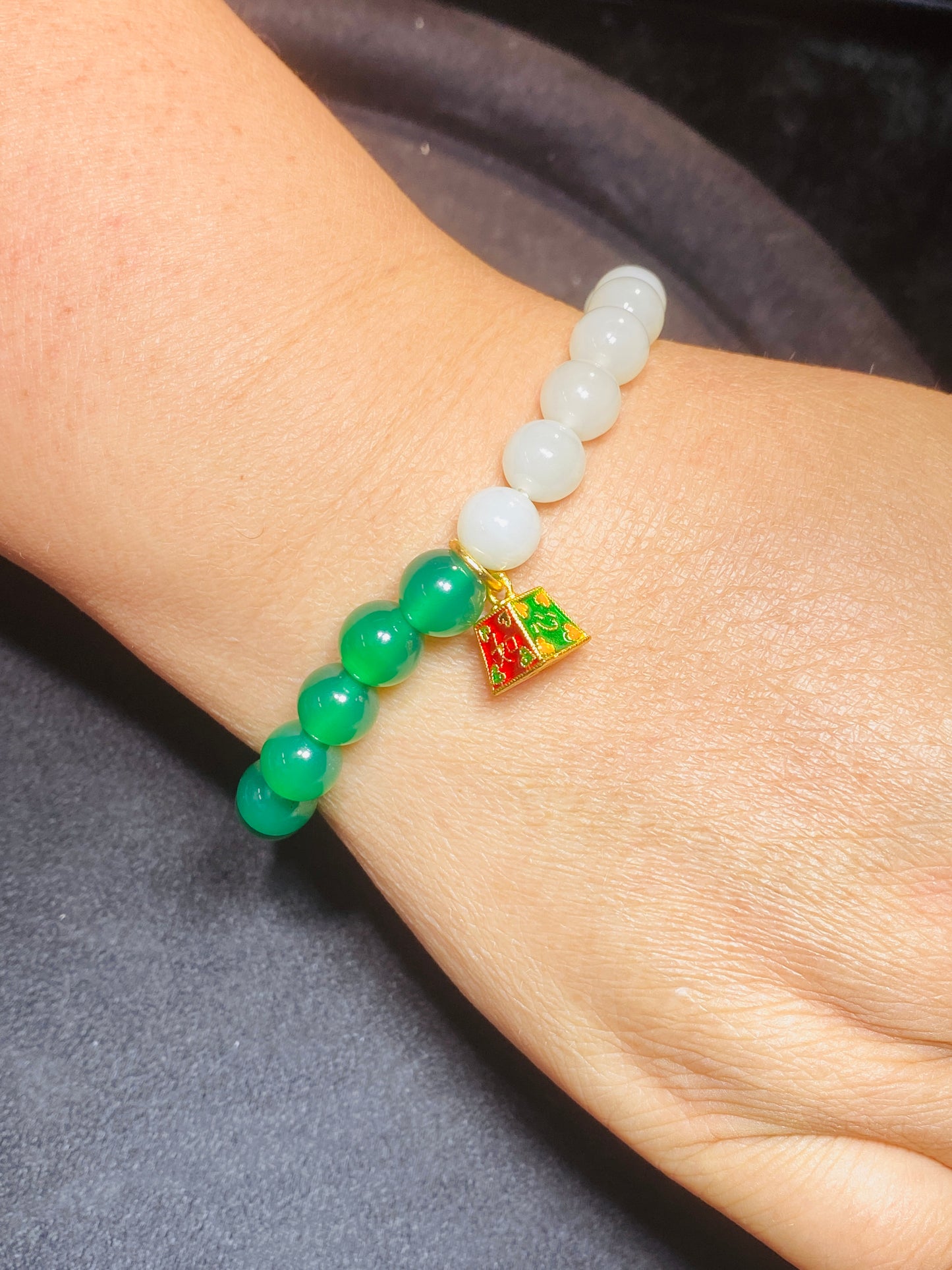 K Gold Pendant And Hetian Jade Bracelet