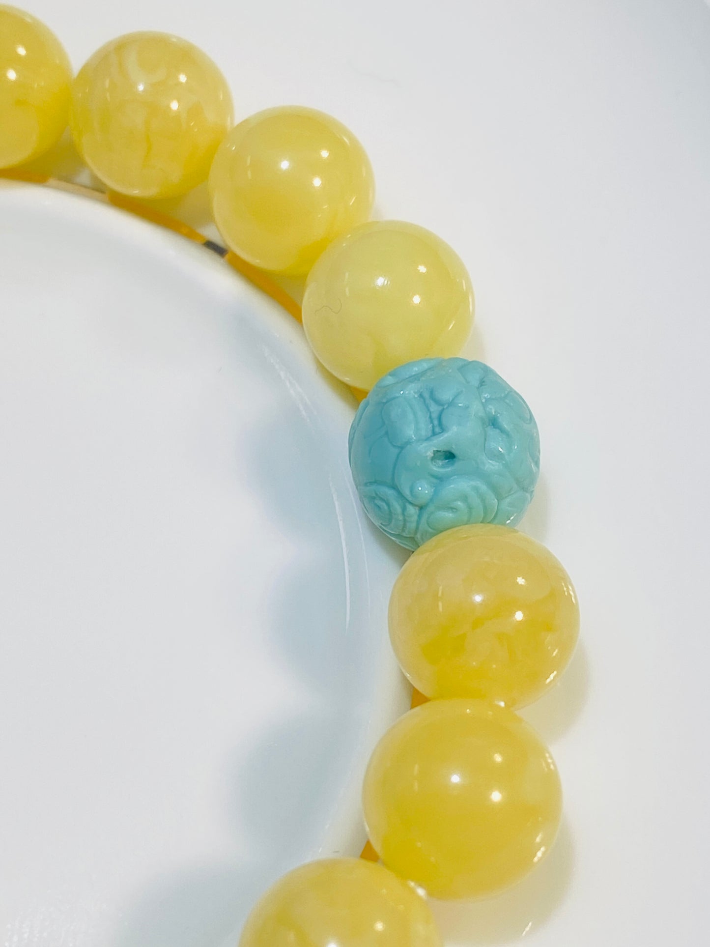 Natural Beeswax With Turquoise Buddha Bracelet