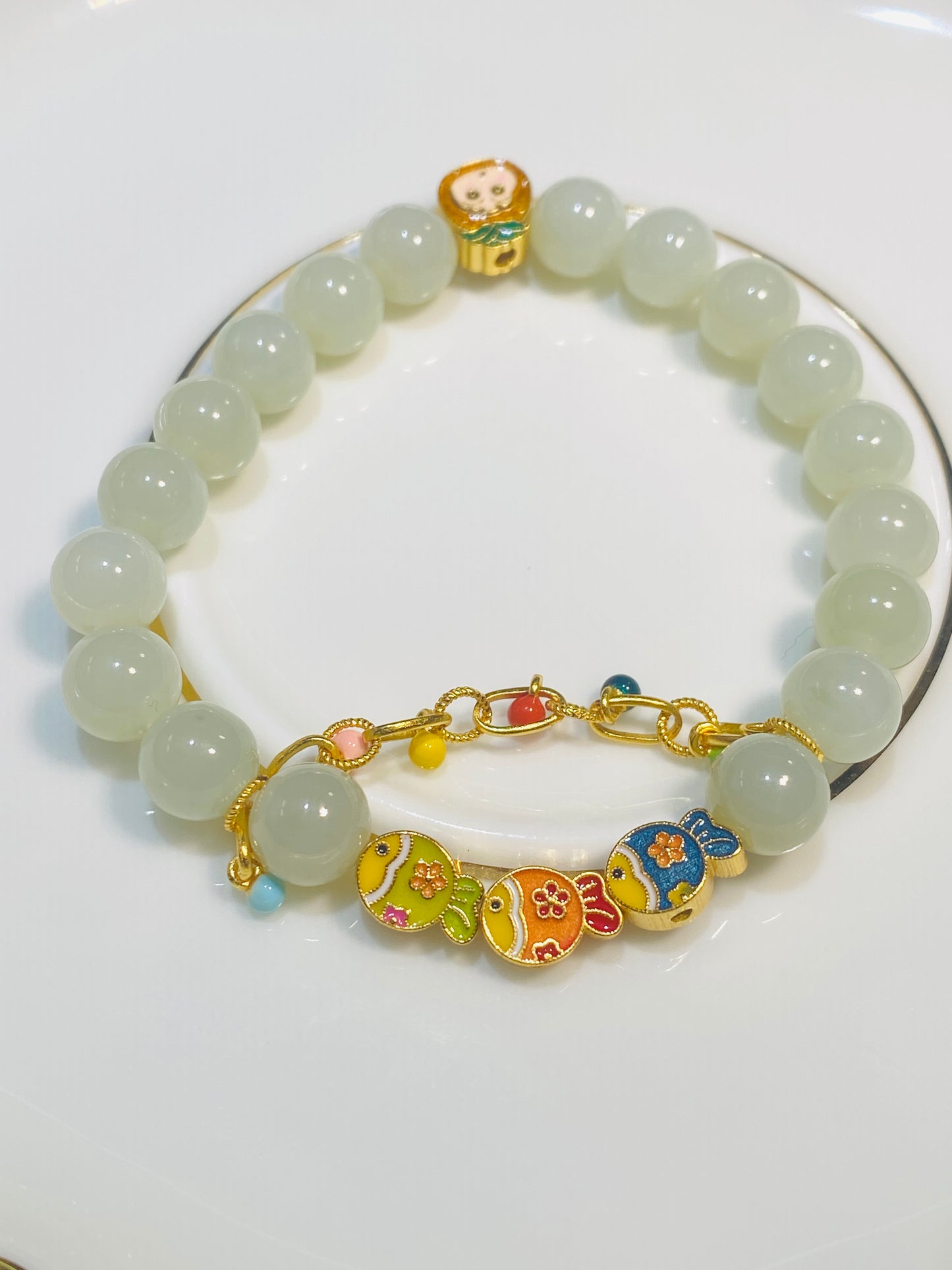 Hotan Jade Bracelet with Cartoon Crayon Shin-Chan Accessories