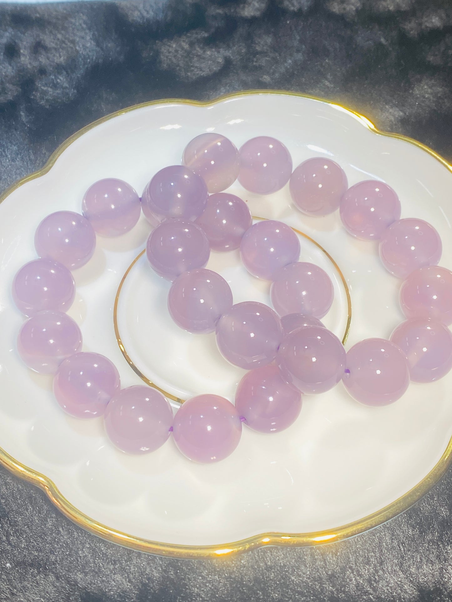 Natural Purple Agate Translucent Large Diameter Ball Bracelet