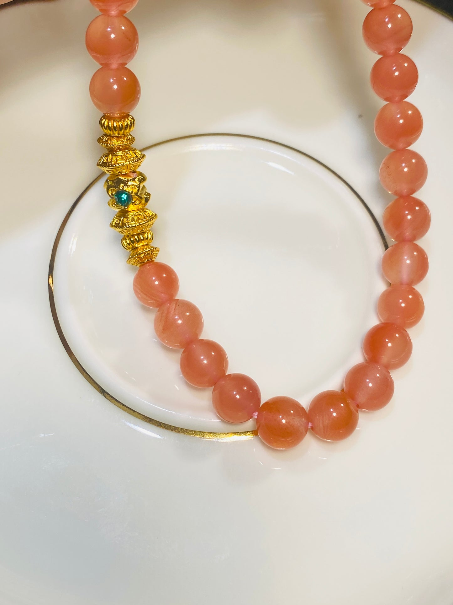 8mm Nanhong Bracelet With Gold-plated Silver Accessories Can Be Worn As A Necklace Or Bracelet