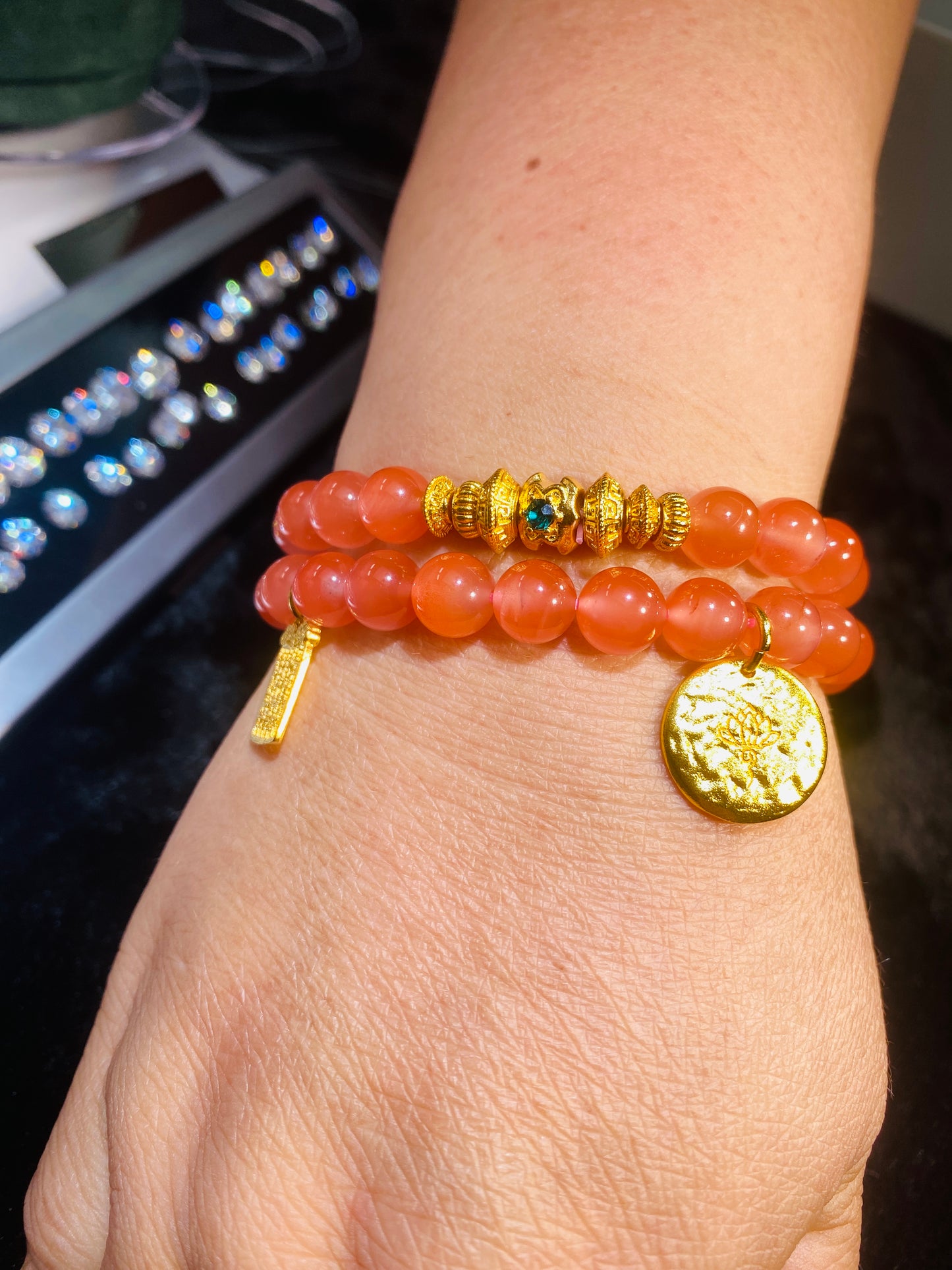 8mm Nanhong Bracelet With Gold-plated Silver Accessories Can Be Worn As A Necklace Or Bracelet