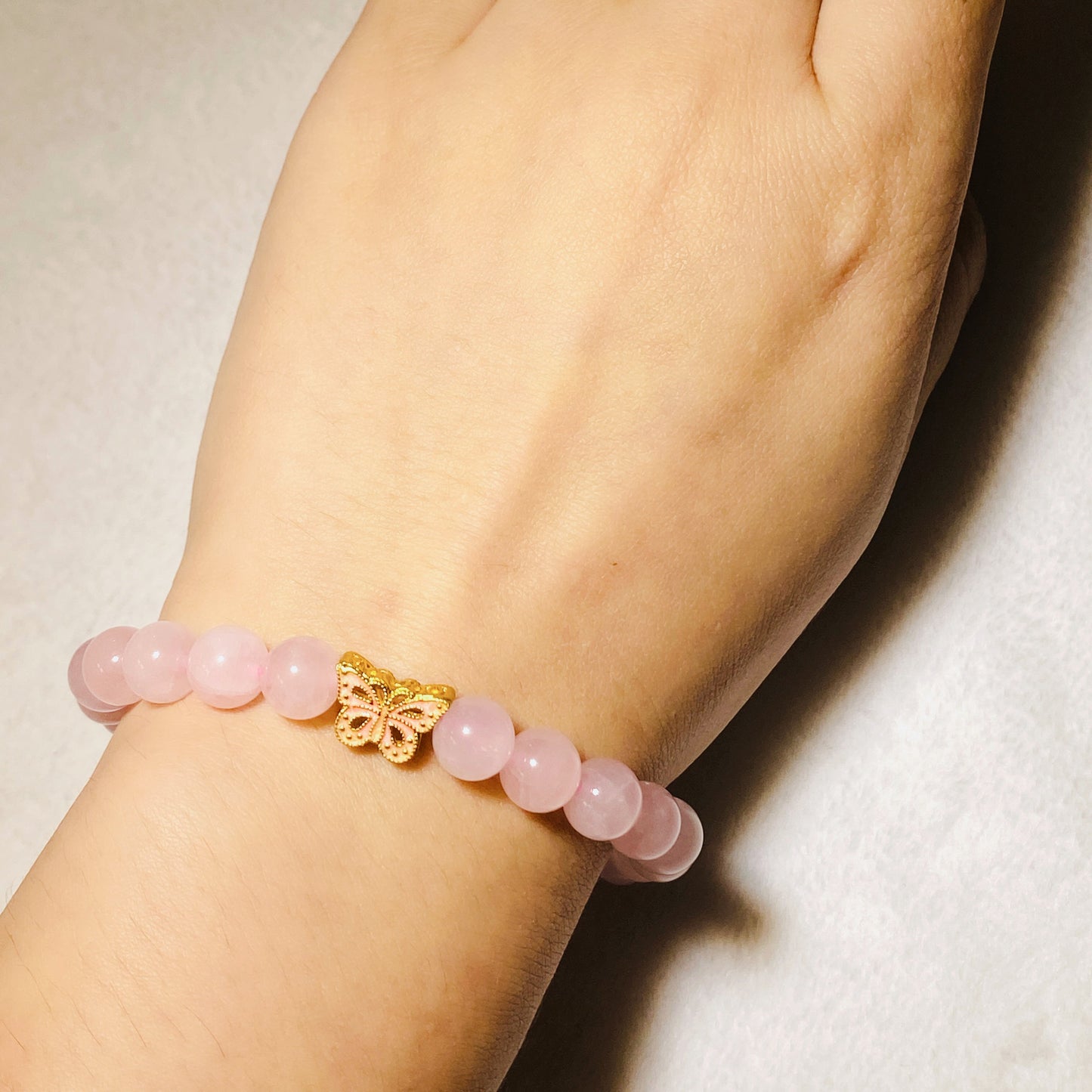 Pink Crystal Tulip Pendant Bracelet
