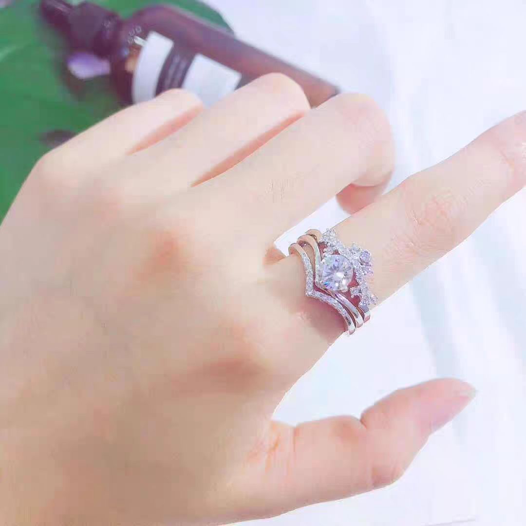 925 Sterling Silver Crown Shape Ring Can Be Combined Or Worn Alone