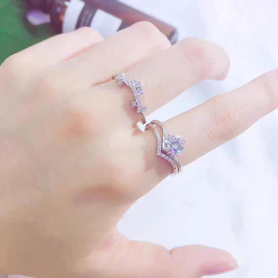 925 Sterling Silver Crown Shape Ring Can Be Combined Or Worn Alone