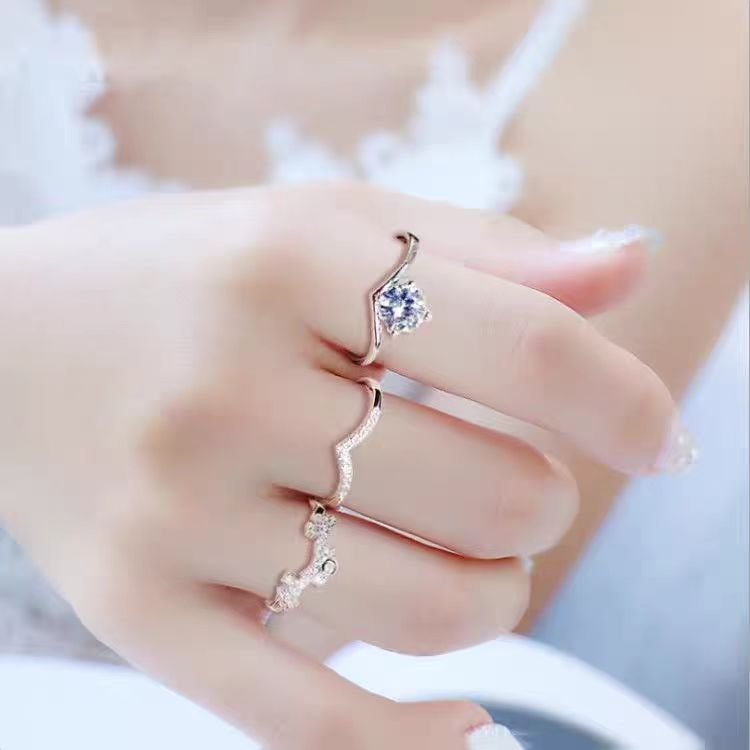925 Sterling Silver Crown Shape Ring Can Be Combined Or Worn Alone
