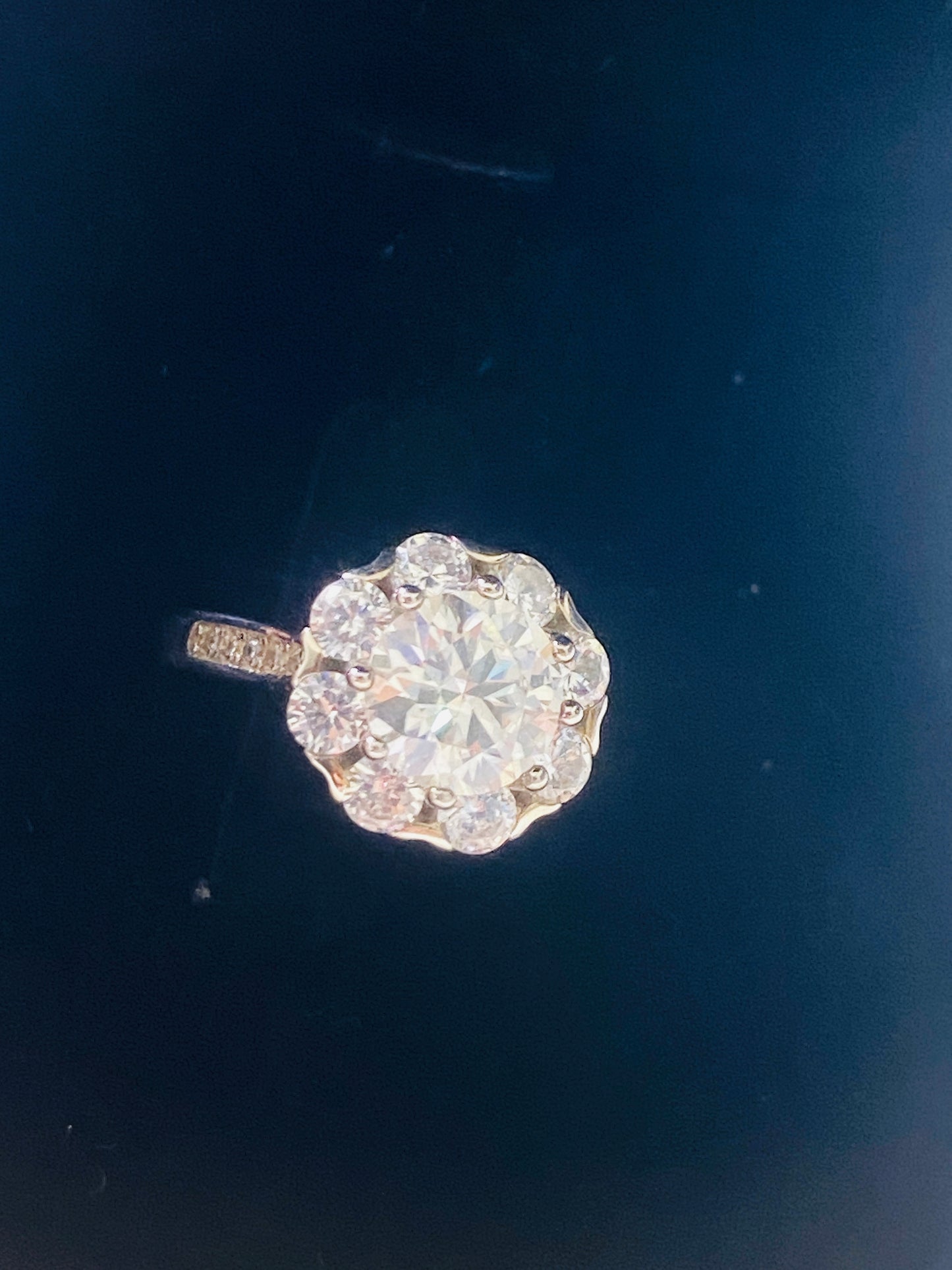 925 Silver Bouquet Shape Moissanite Ring