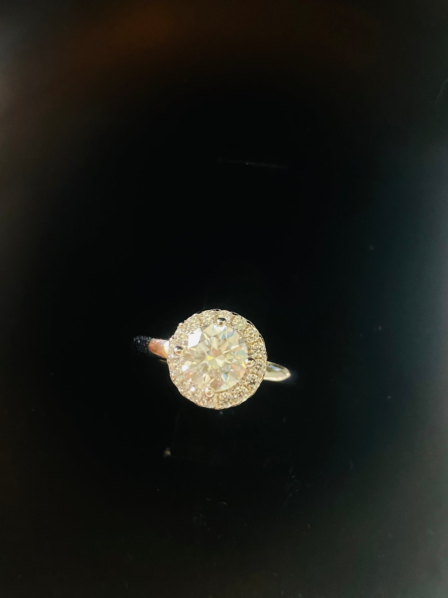 925 Silver Moissanite Simple Round Ring