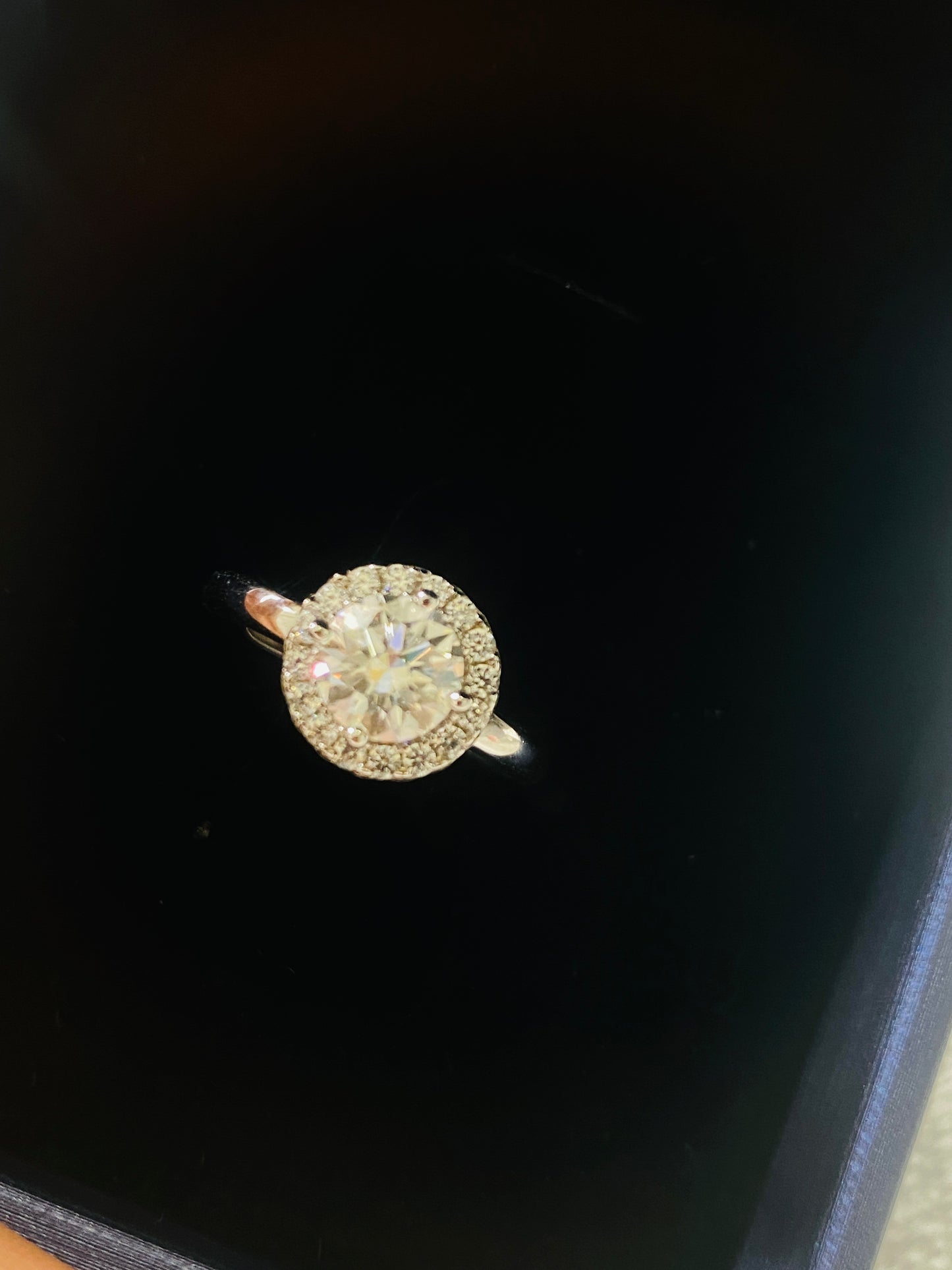 925 Silver Moissanite Simple Round Ring