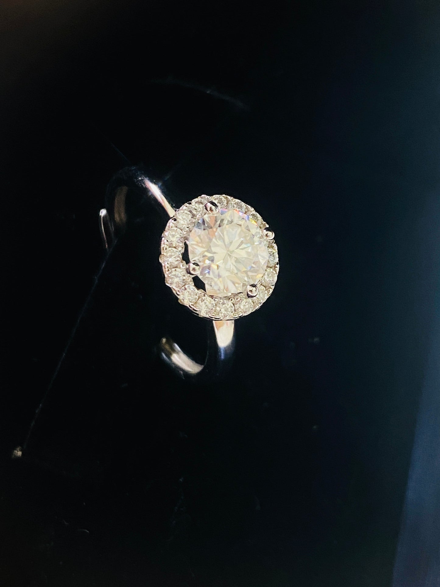 925 Silver Moissanite Simple Round Ring
