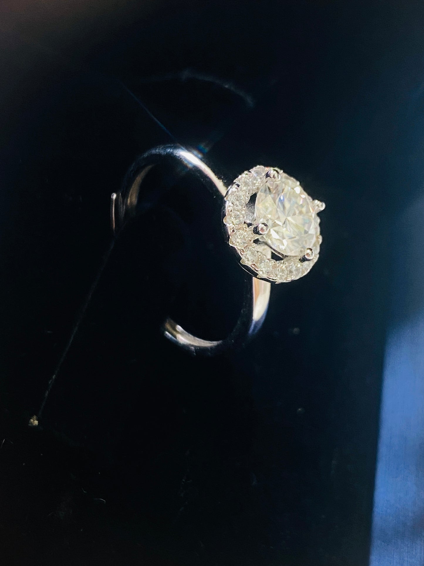 925 Silver Moissanite Simple Round Ring