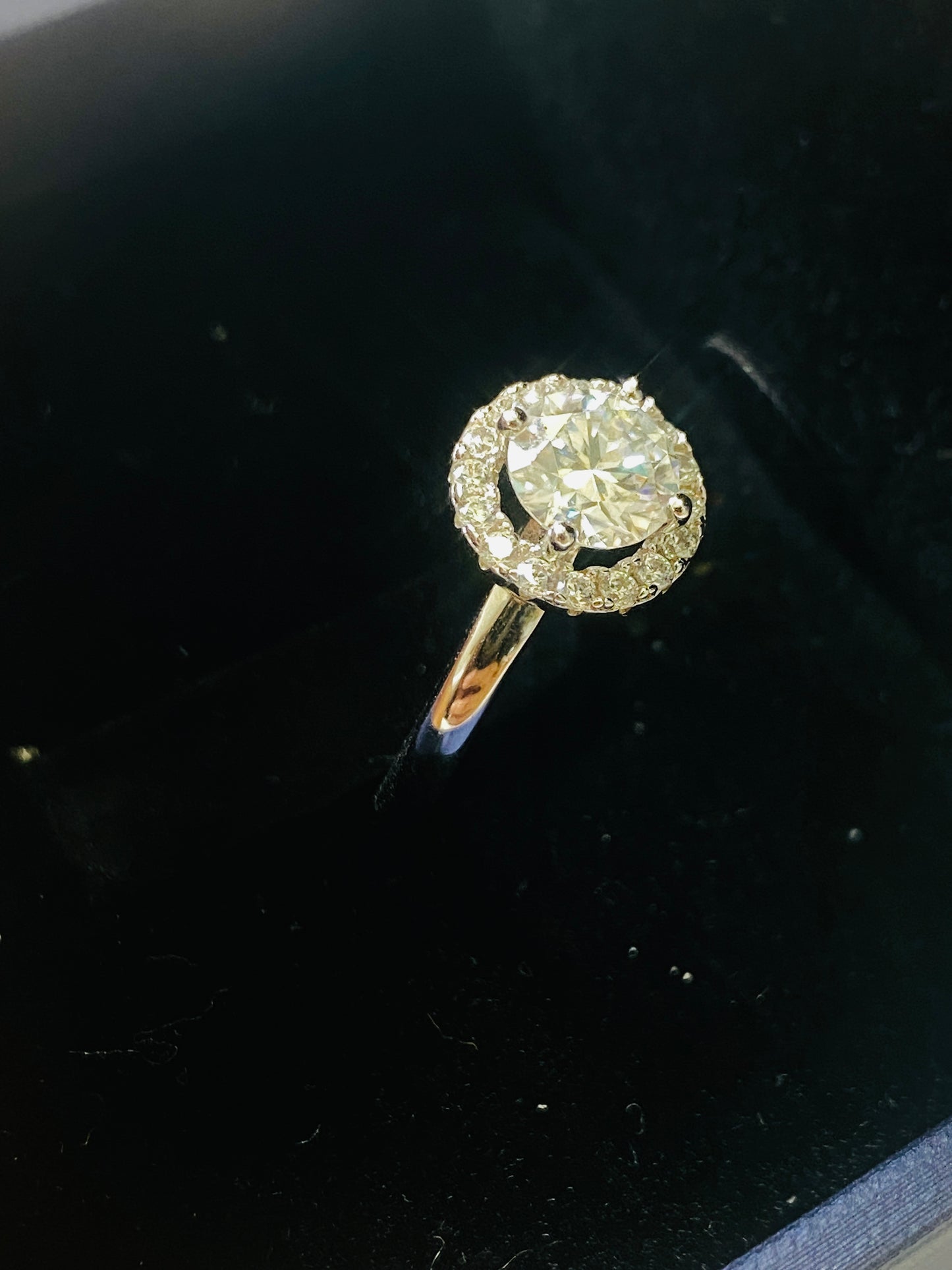 925 Silver Moissanite Simple Round Ring