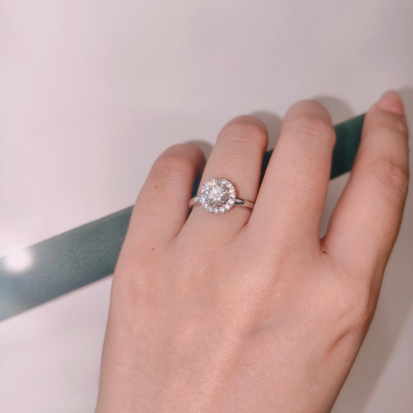 925 Silver Moissanite Simple Round Ring