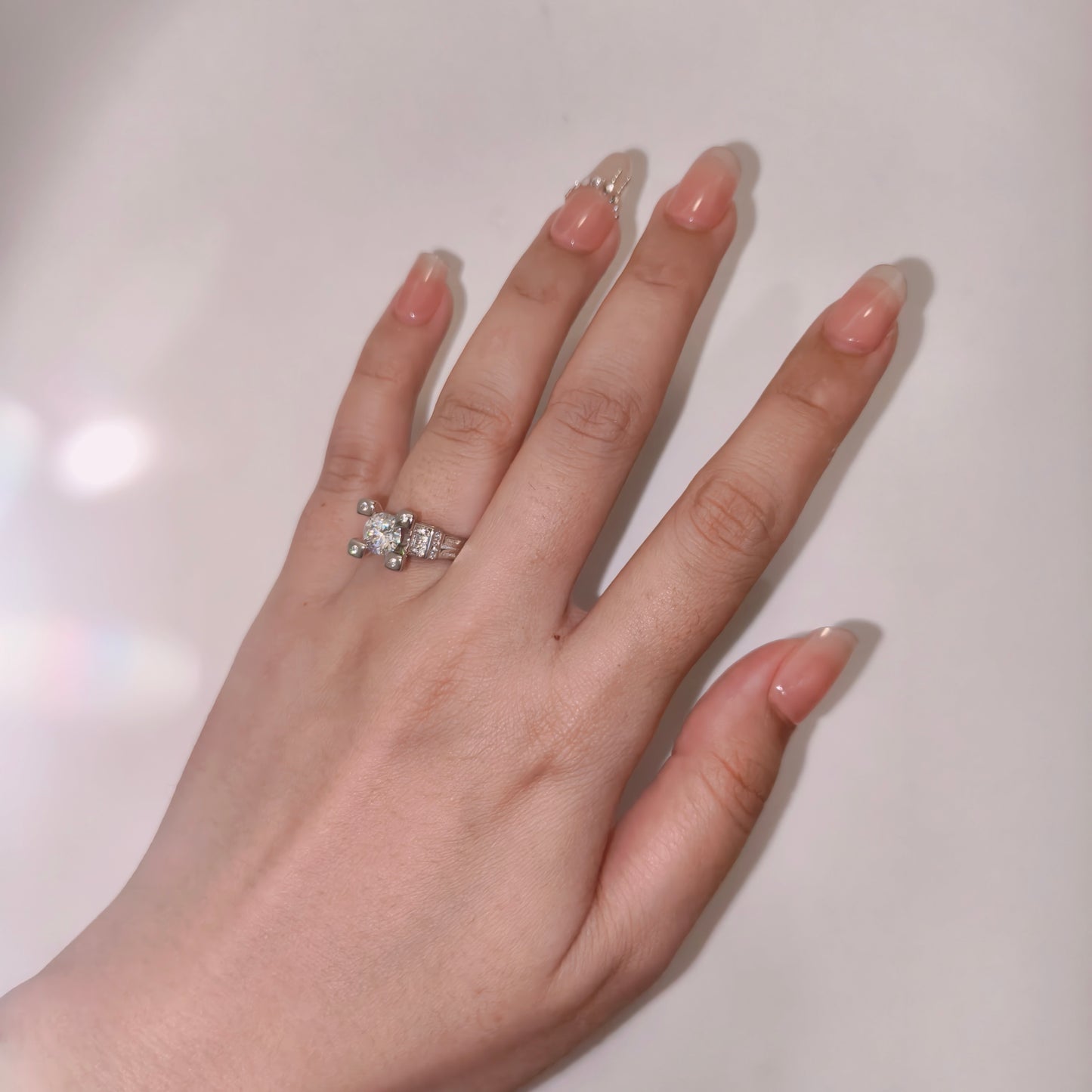 1 Carat 925 Sterling Silver Eiffel Tower Moissanite Ring