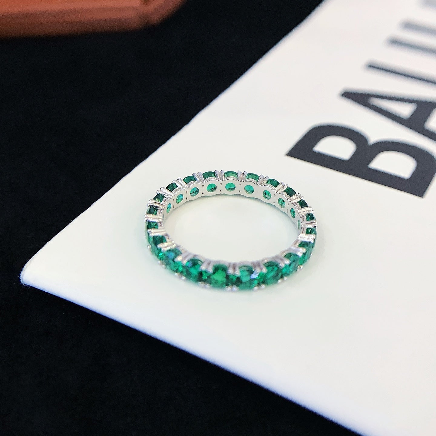 18K Gold Cultured Emerald Ring