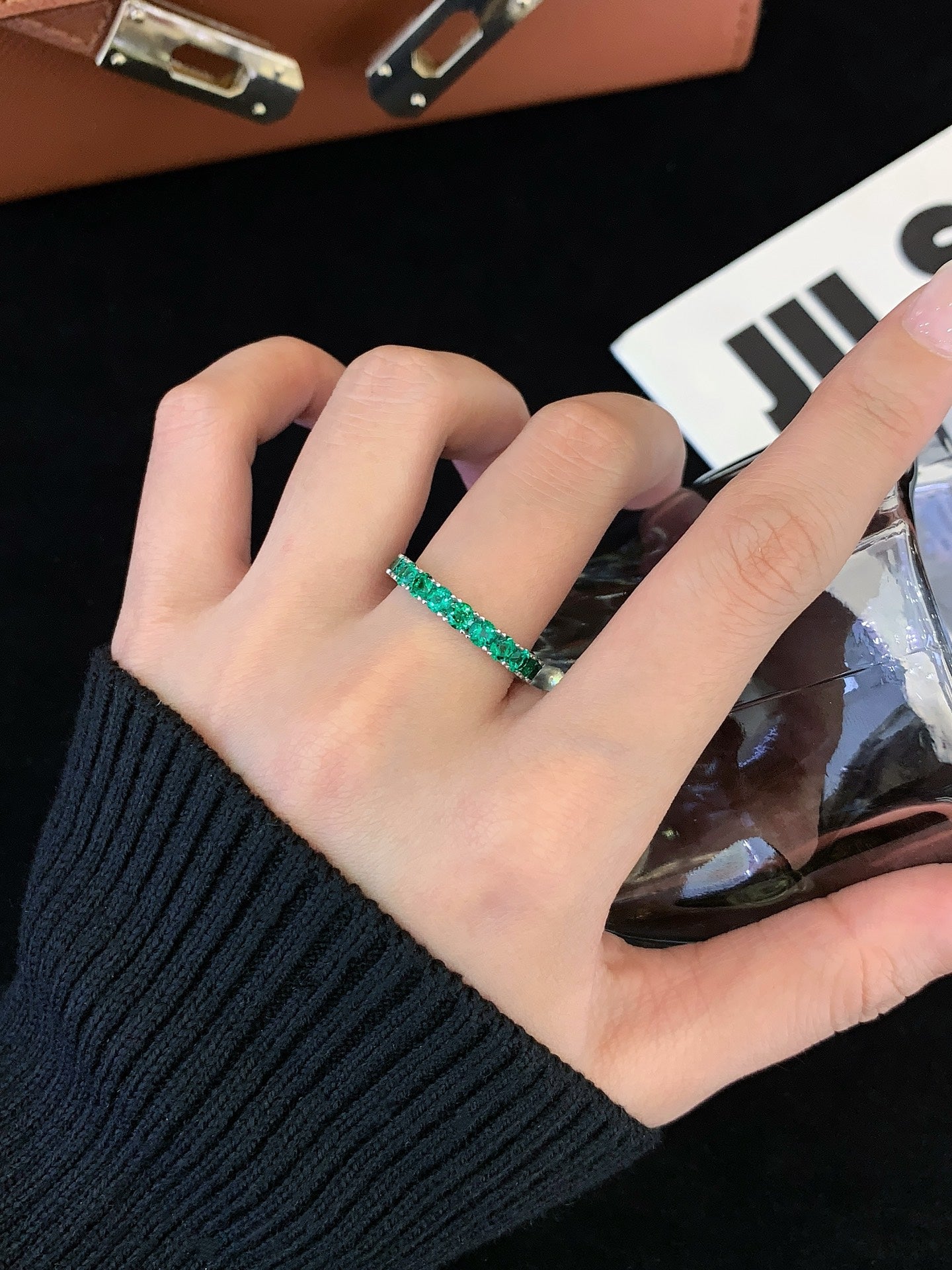18K Gold Cultured Emerald Ring