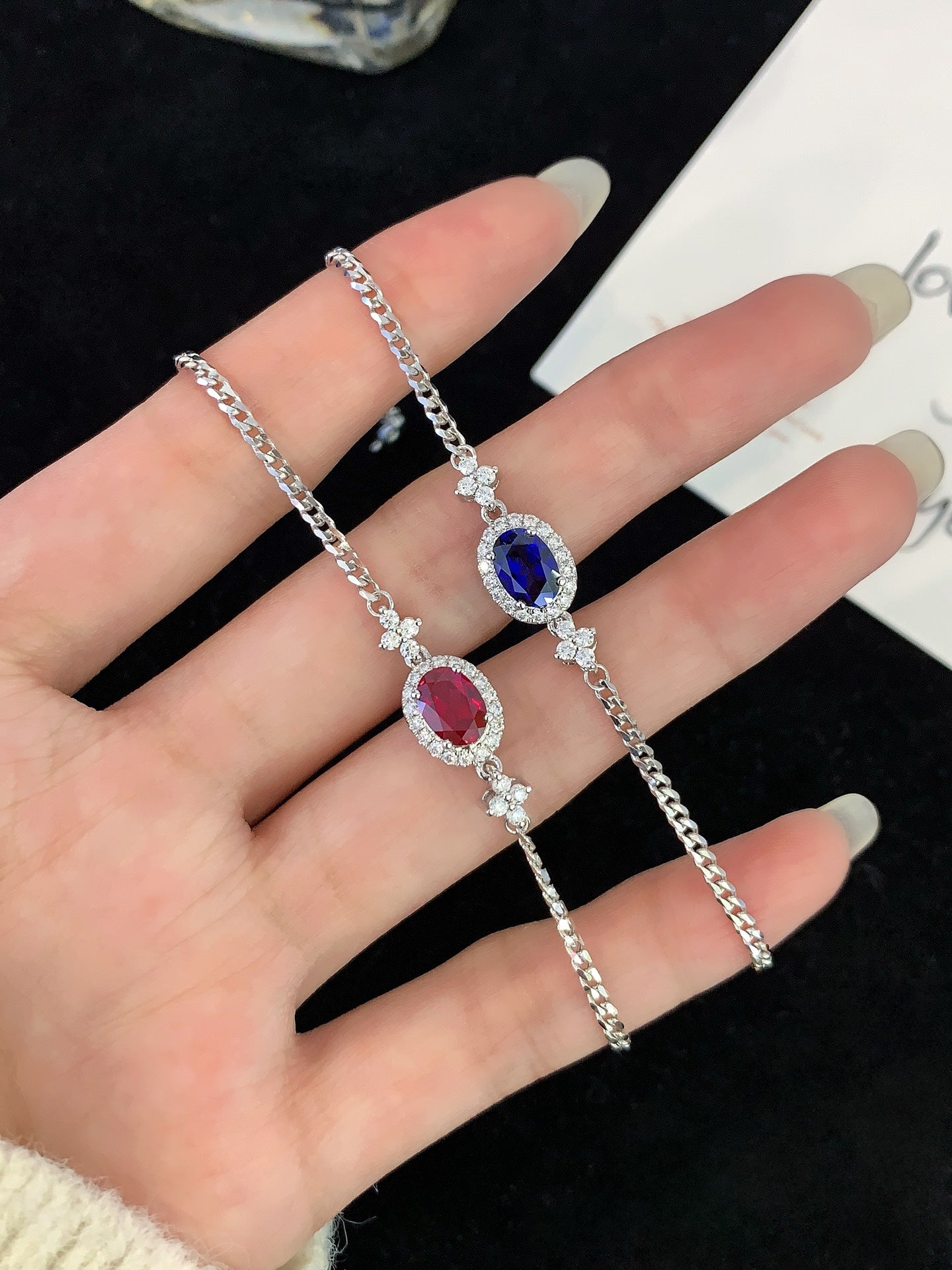 18K Gold Inlaid Cultured Colored Gemstone Bracelet