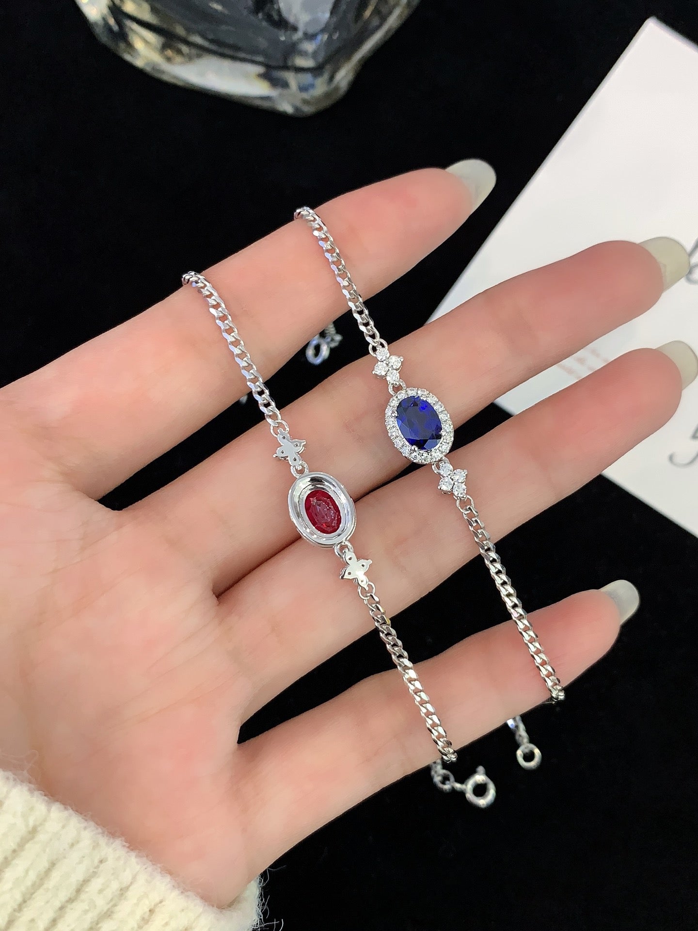 18K Gold Inlaid Cultured Colored Gemstone Bracelet