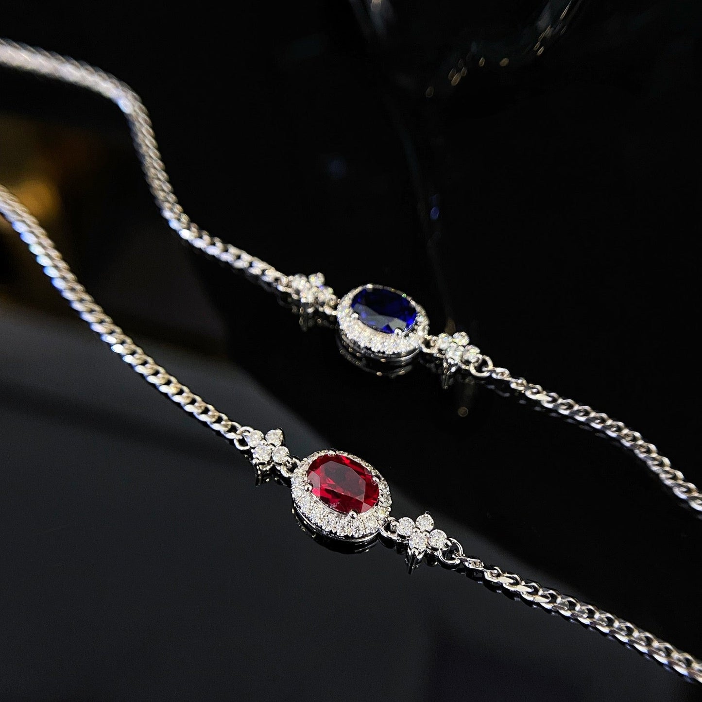 18K Gold Inlaid Cultured Colored Gemstone Bracelet