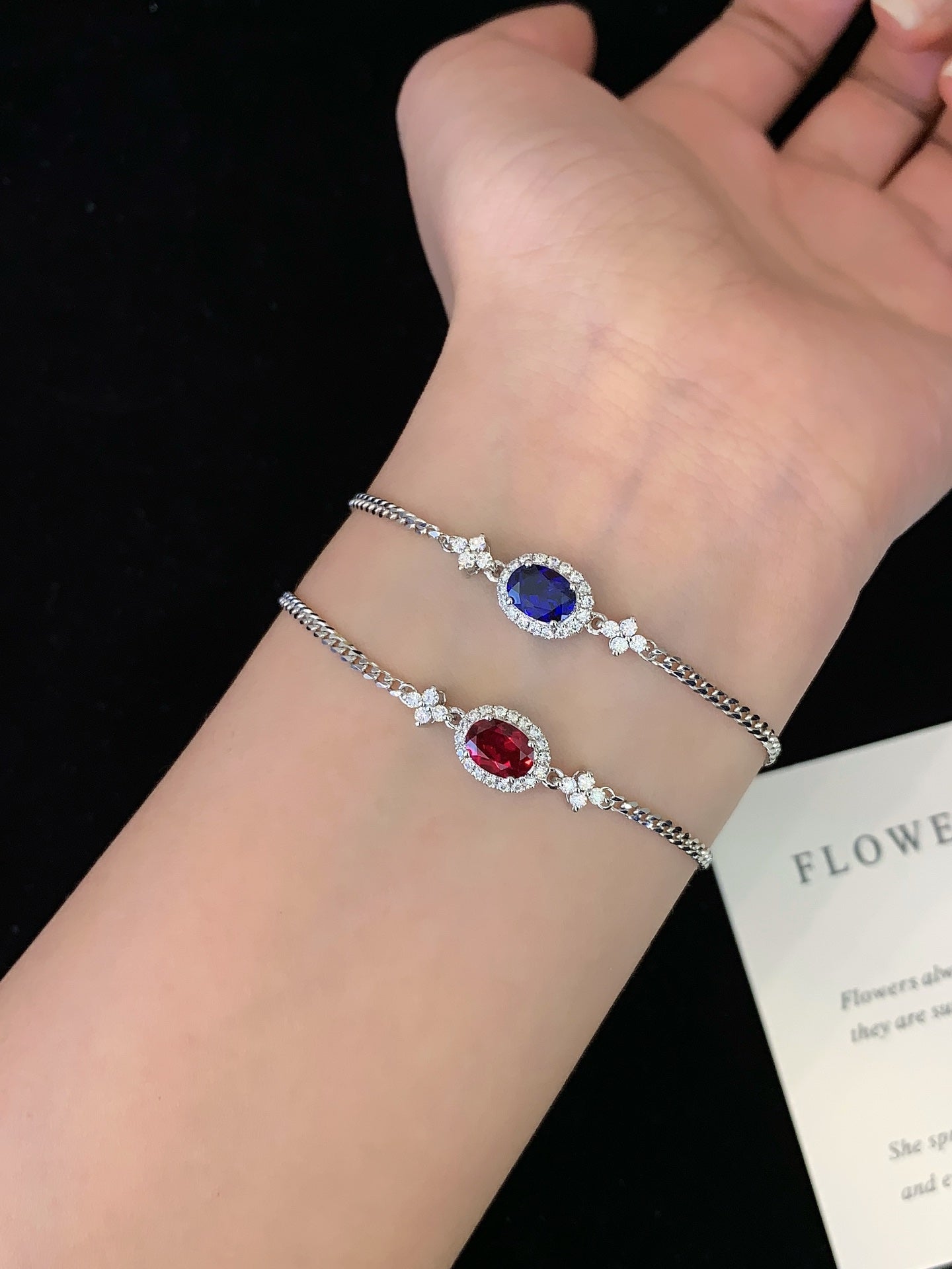 18K Gold Inlaid Cultured Colored Gemstone Bracelet