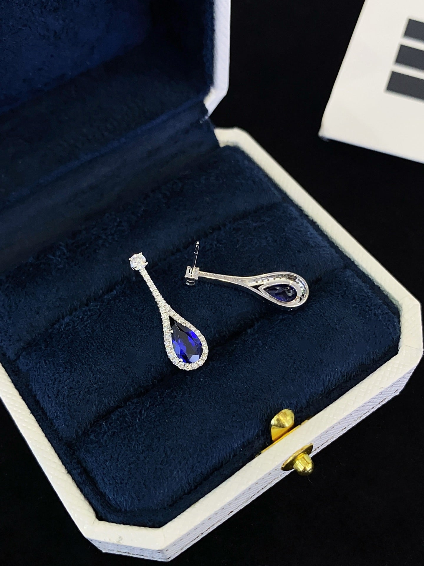 18K Gold Cultured Sapphire Earrings