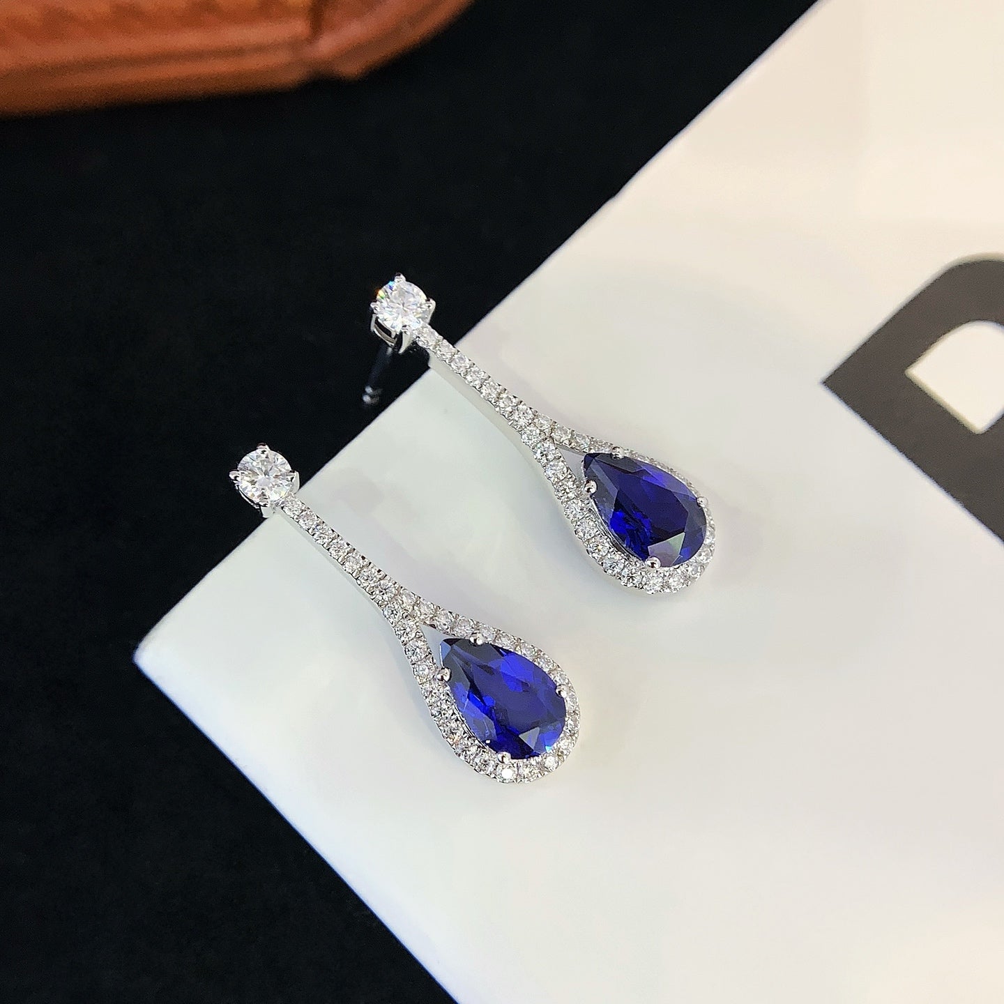 18K Gold Cultured Sapphire Earrings