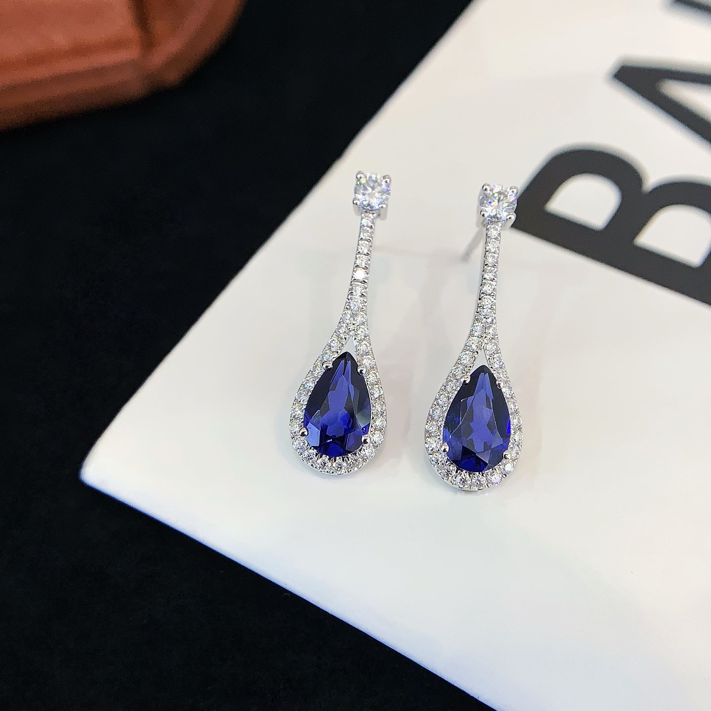 18K Gold Cultured Sapphire Earrings