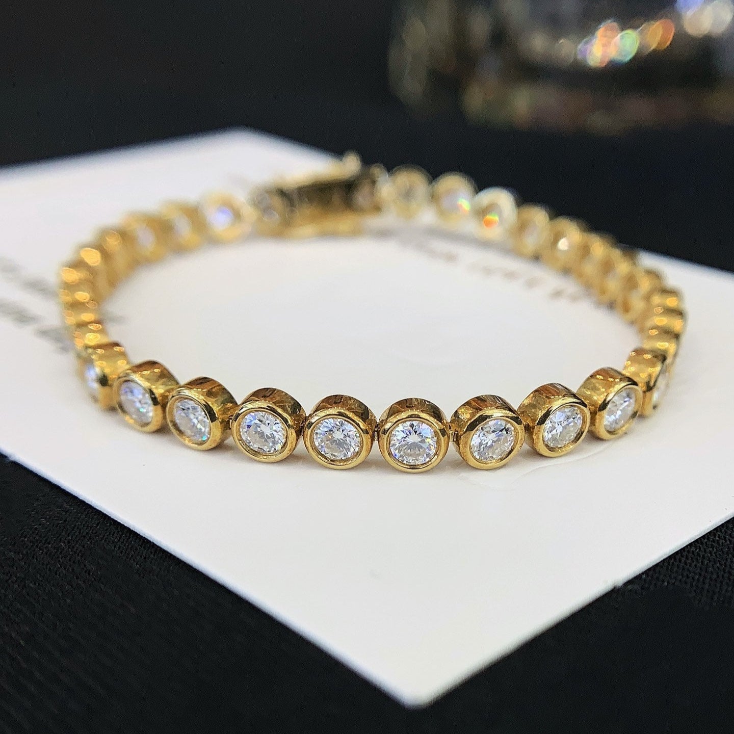 18K Gold Moissanite Bracelet
