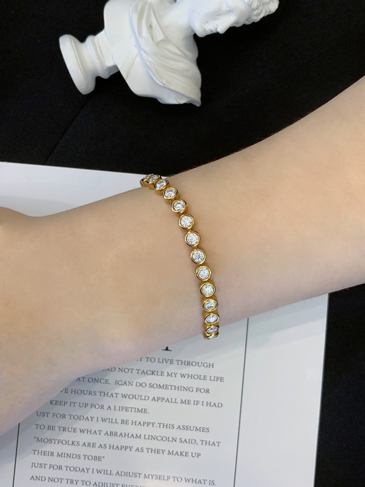 18K Gold Moissanite Bracelet