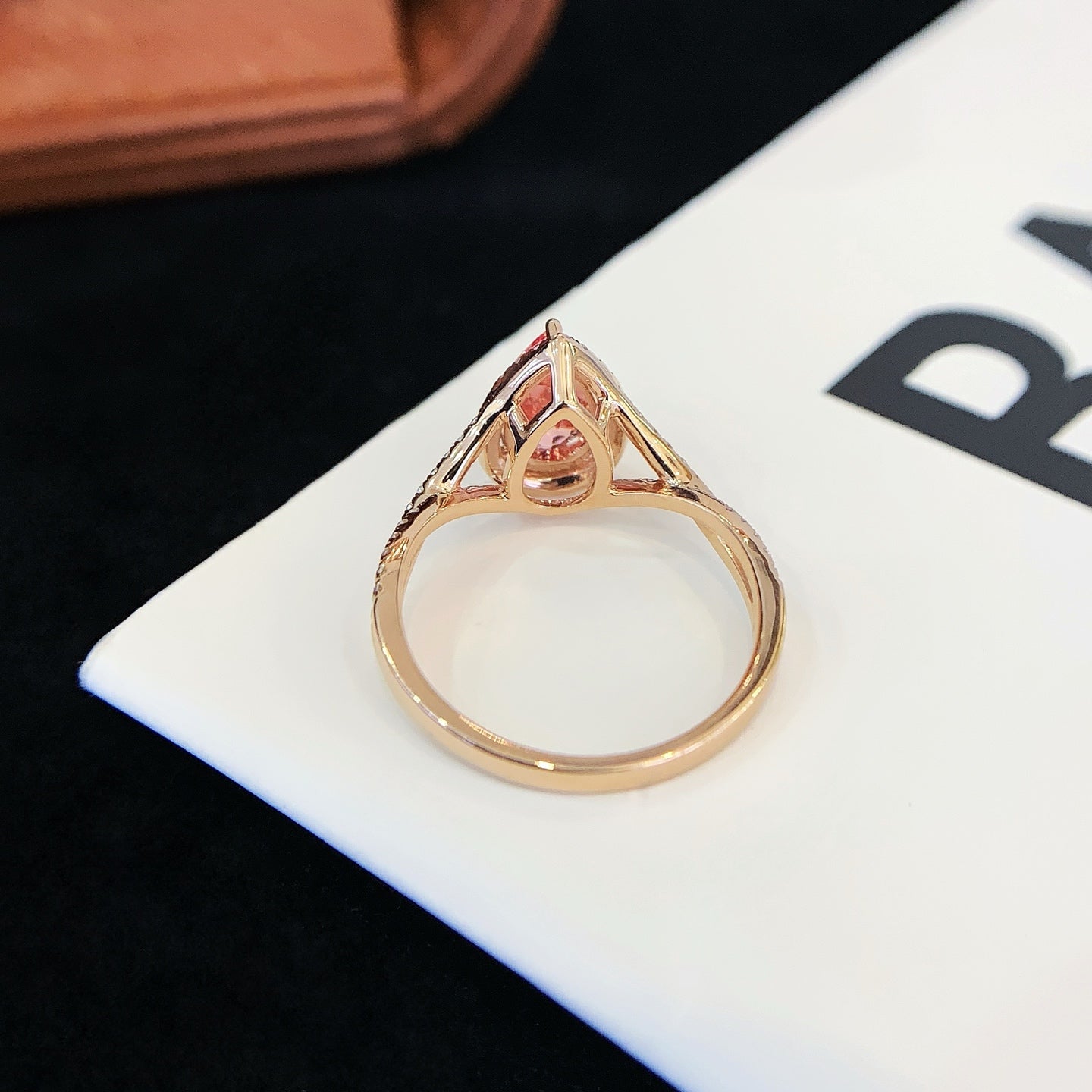 1.2ct Cultured Gemstone Inlaid Moissanite Diamond Ring
