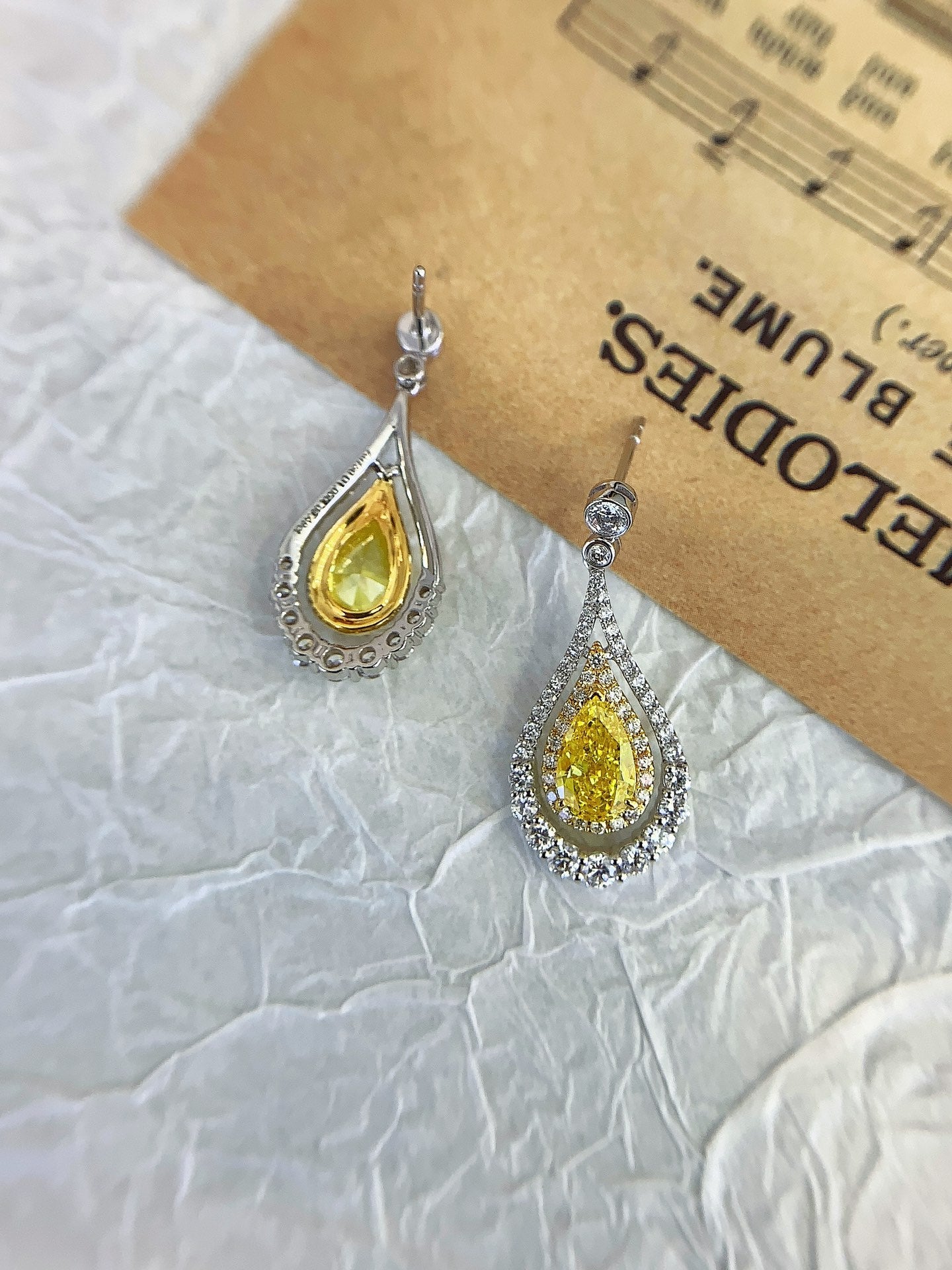 18K Yellow Gold Cultured Diamond Earrings