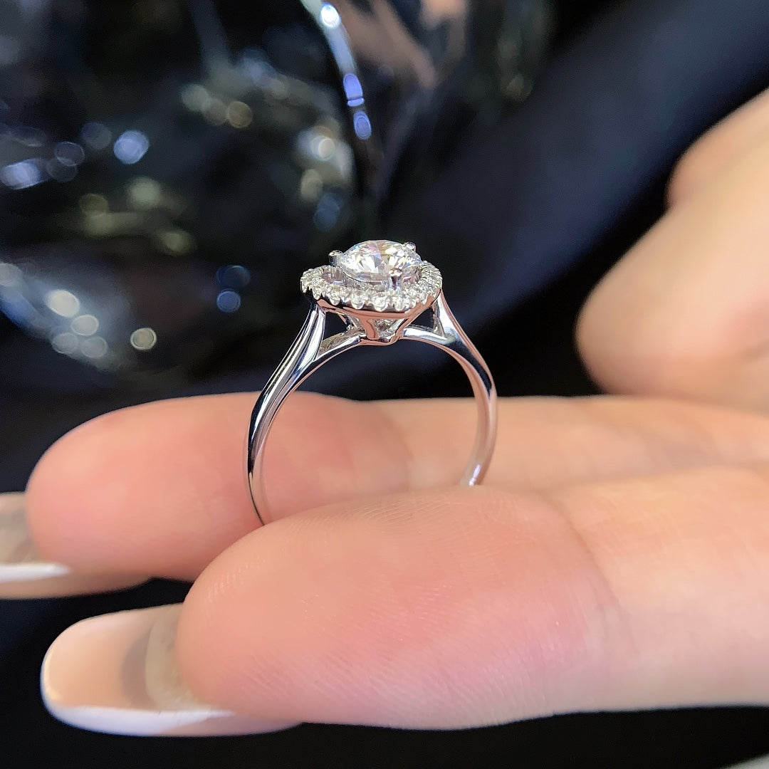 18K Heart Shaped Cultured Diamond Ring