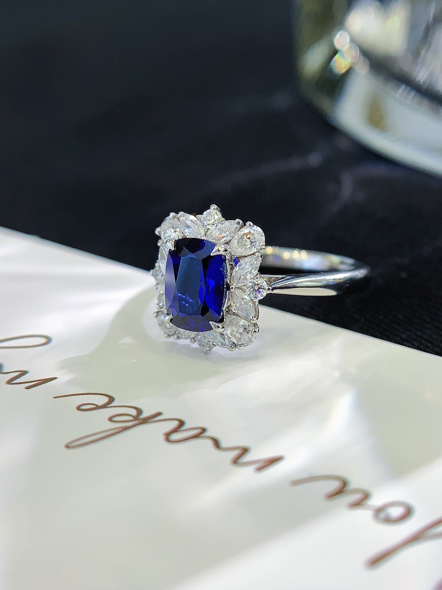18K Gold Cultured Sapphire Ring