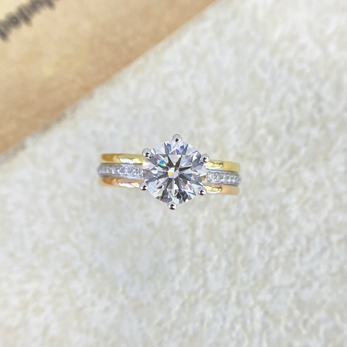 1.52 Carat Cultivated Diamond Ring+18K Gold Ring