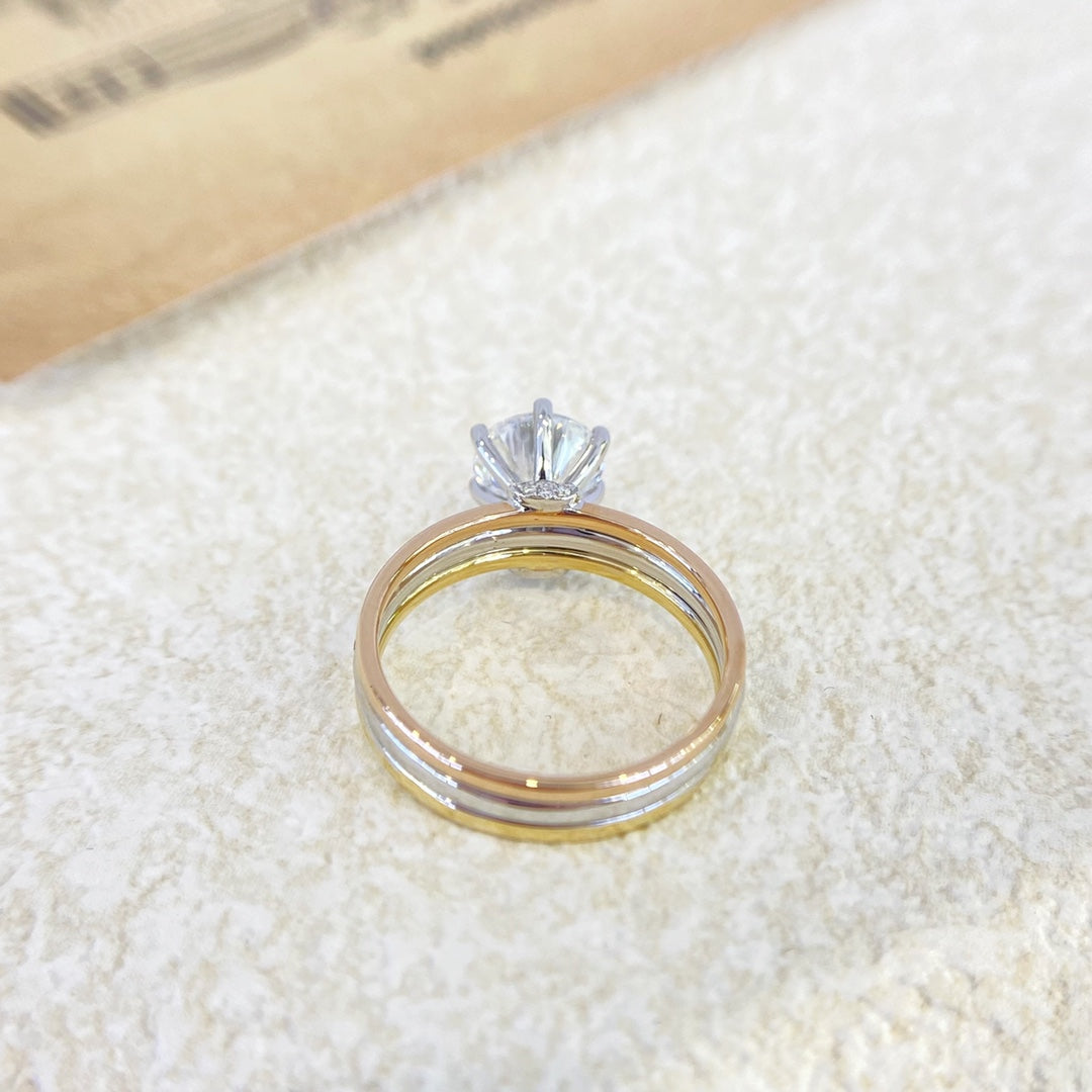 1.52 Carat Cultivated Diamond Ring+18K Gold Ring
