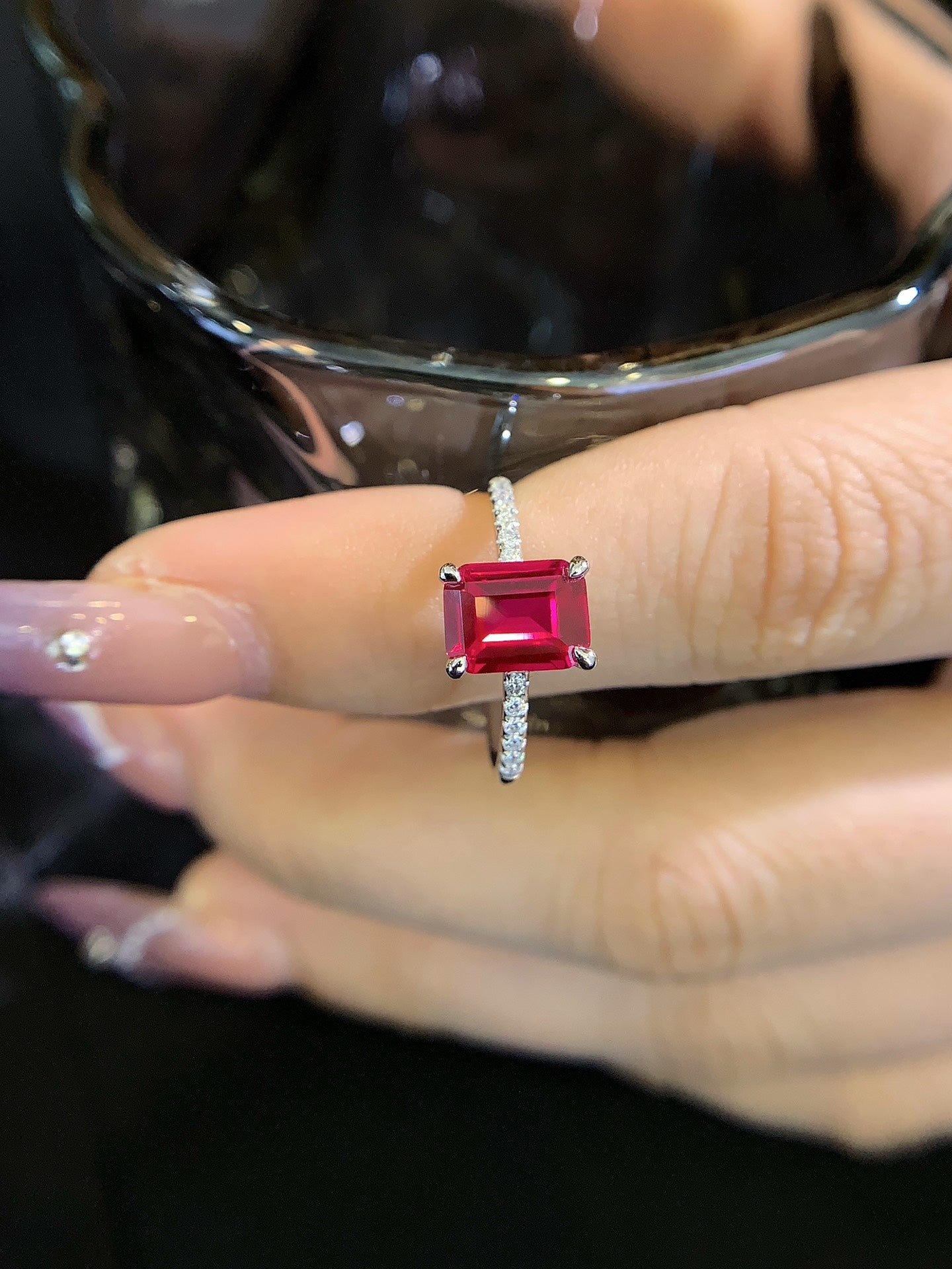 18K Gold Cultured Ruby Ring