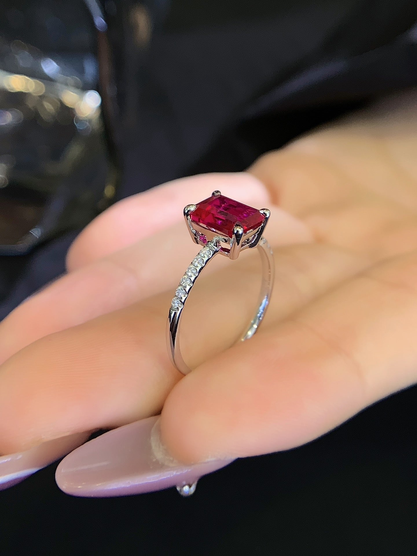18K Gold Cultured Ruby Ring