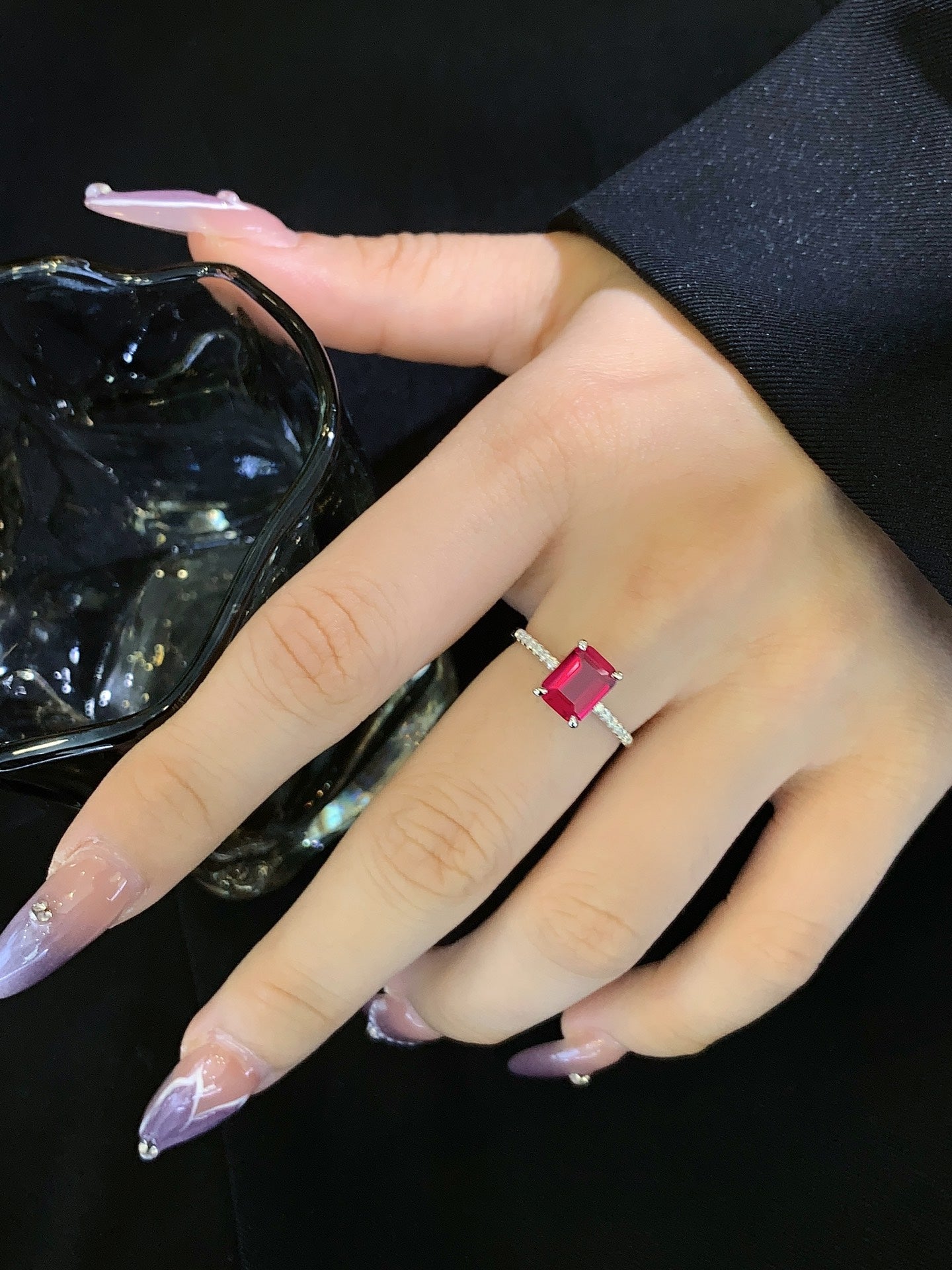 18K Gold Cultured Ruby Ring