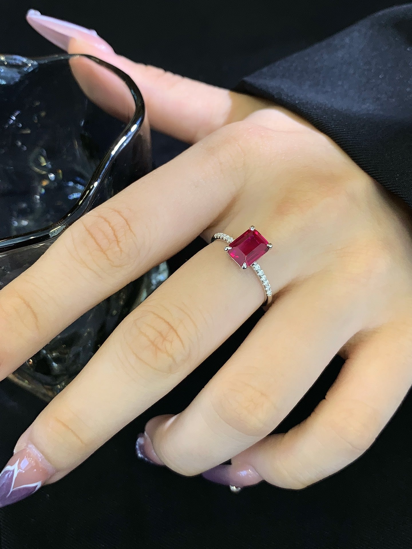 18K Gold Cultured Ruby Ring